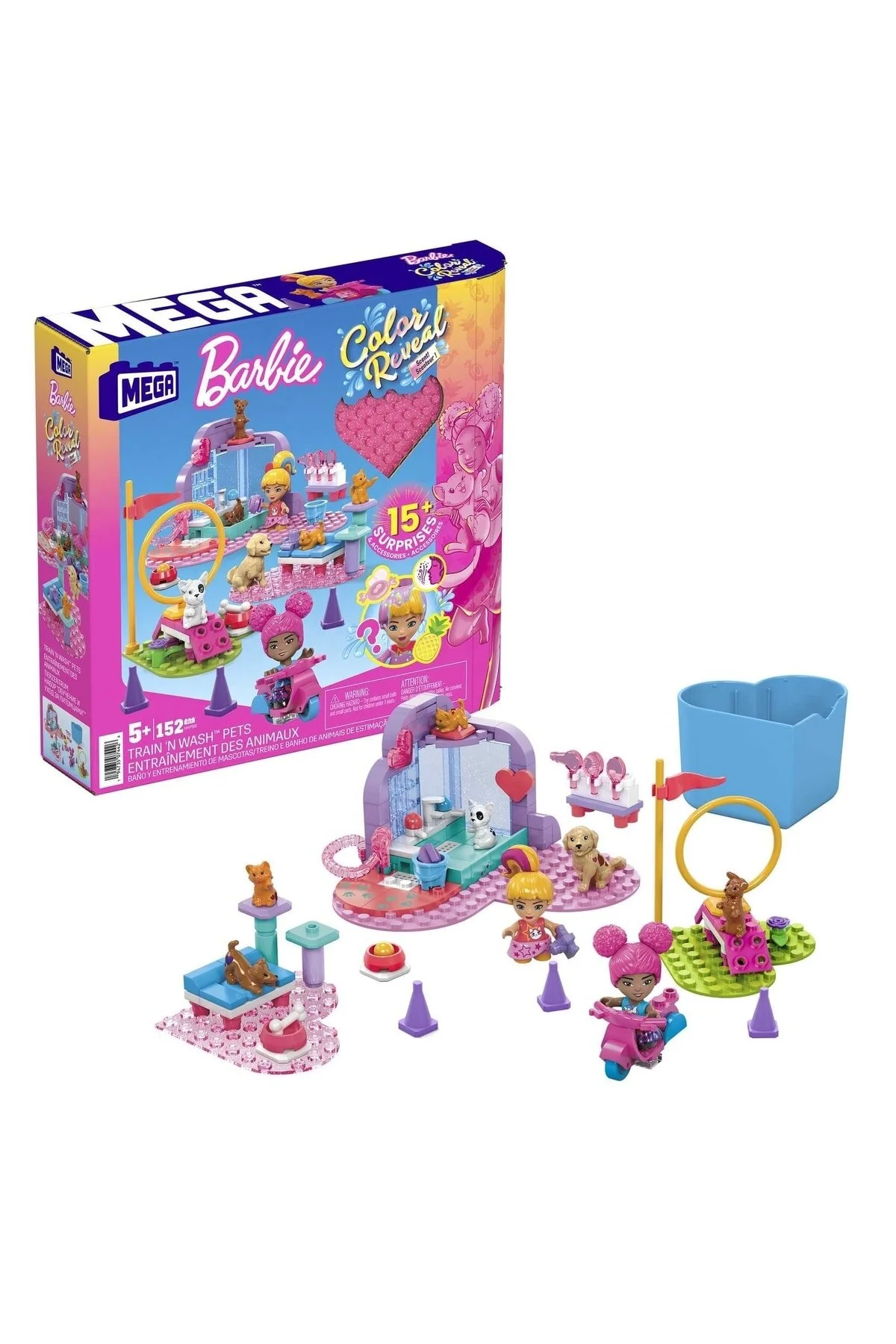 لگو و اسباب بازی های ساخت محور MEGA COLOR REVEAL PET FRIENDLY HHP89 از ترکیه Barbie