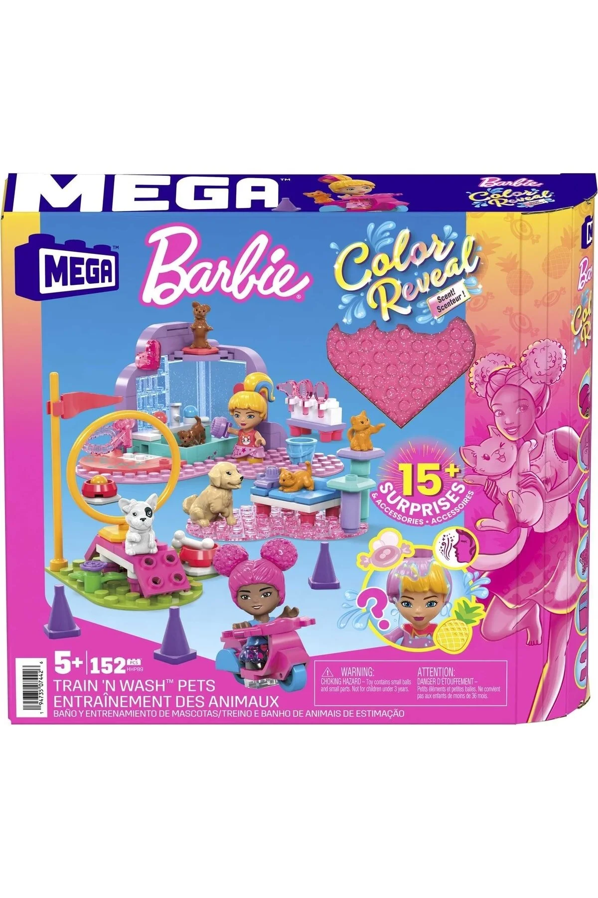 لگو و اسباب بازی های ساخت محور MEGA COLOR REVEAL PET FRIENDLY HHP89 از ترکیه Barbie