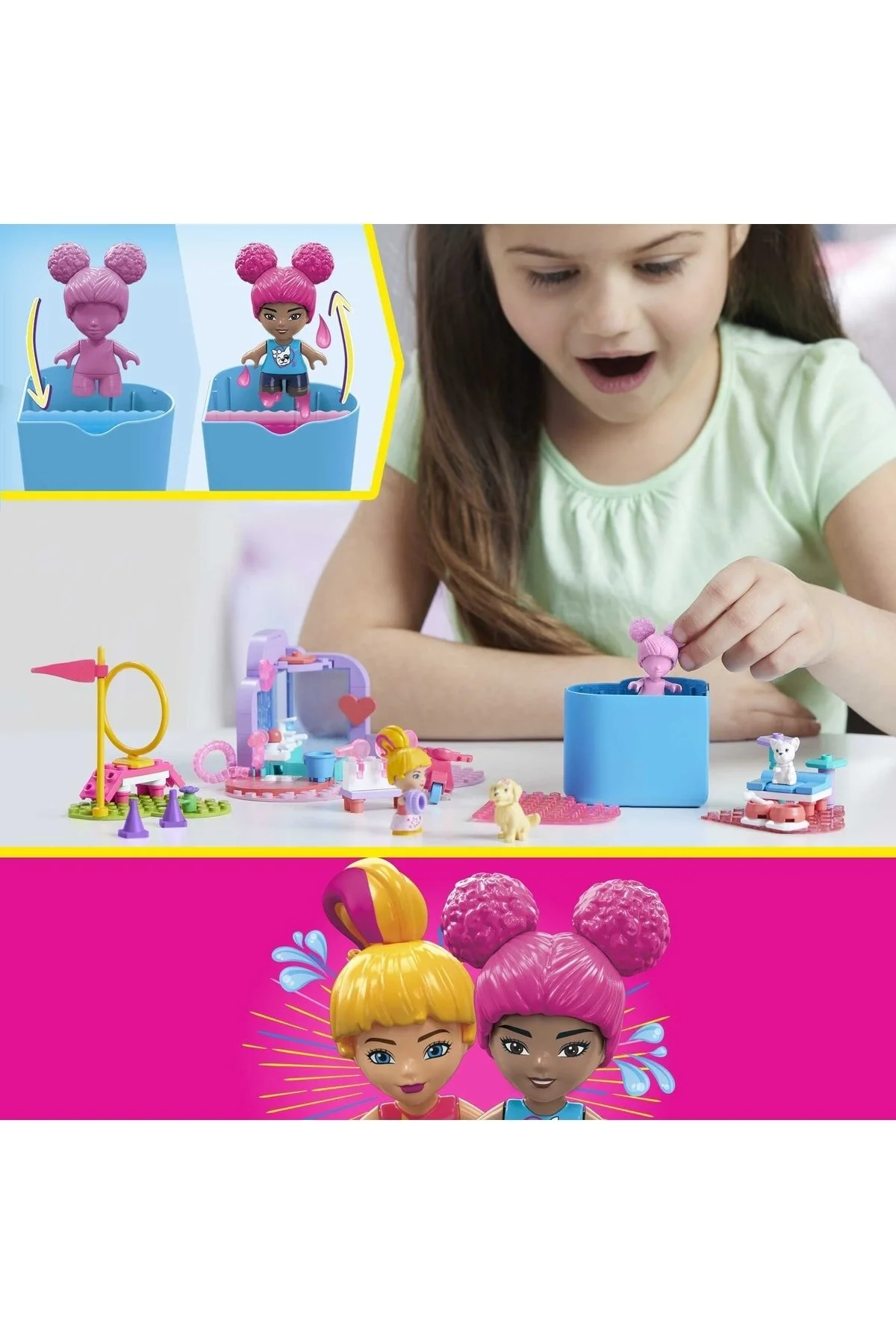 لگو و اسباب بازی های ساخت محور MEGA COLOR REVEAL PET FRIENDLY HHP89 از ترکیه Barbie