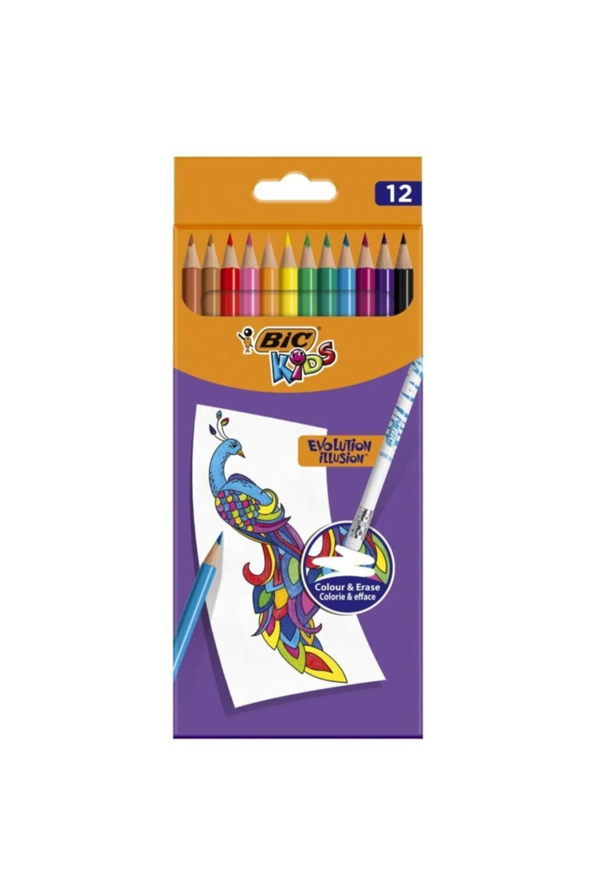 Bic Evolution Illusion Erasable Color Pen 12 Colors 3086123570894