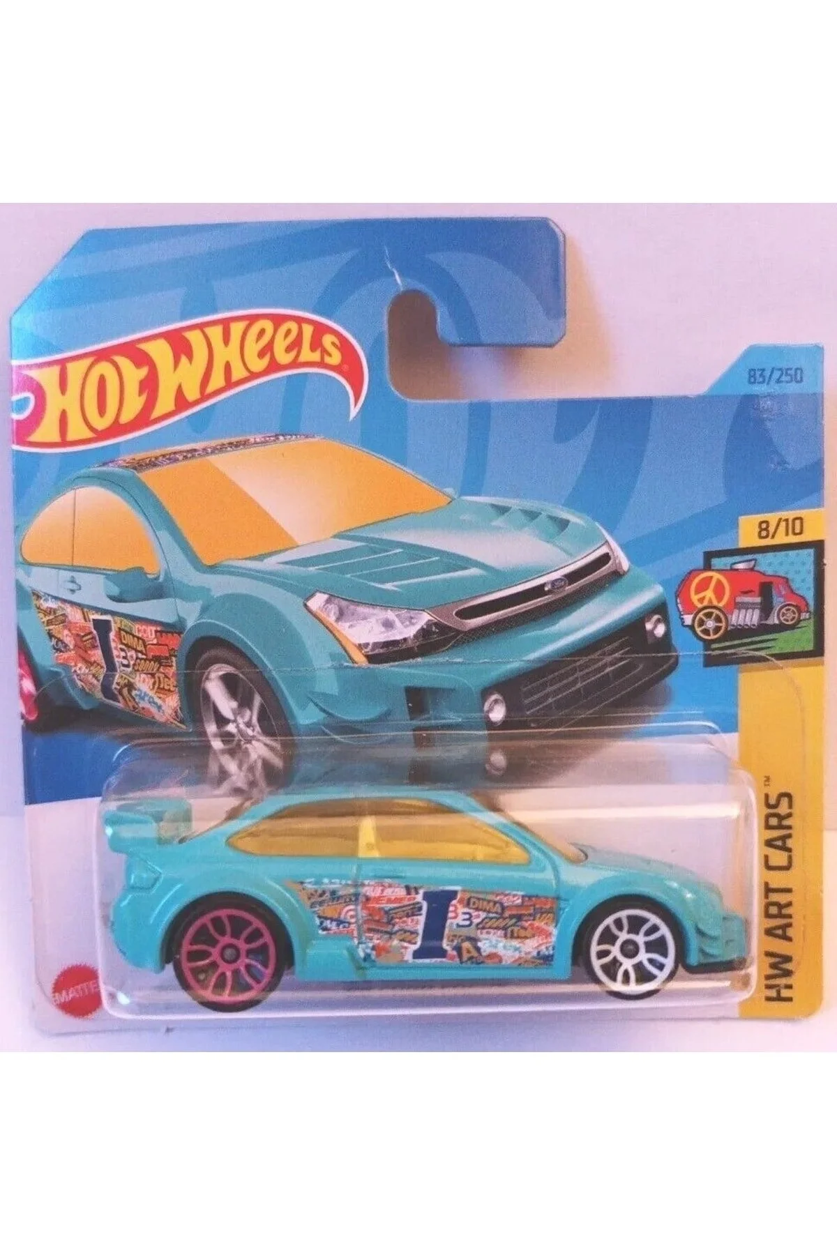 ماشین اسباب بازی 08 فورد فوکوس HW ART CARS 2023 هات ویلز اورجینال HOT WHEELS