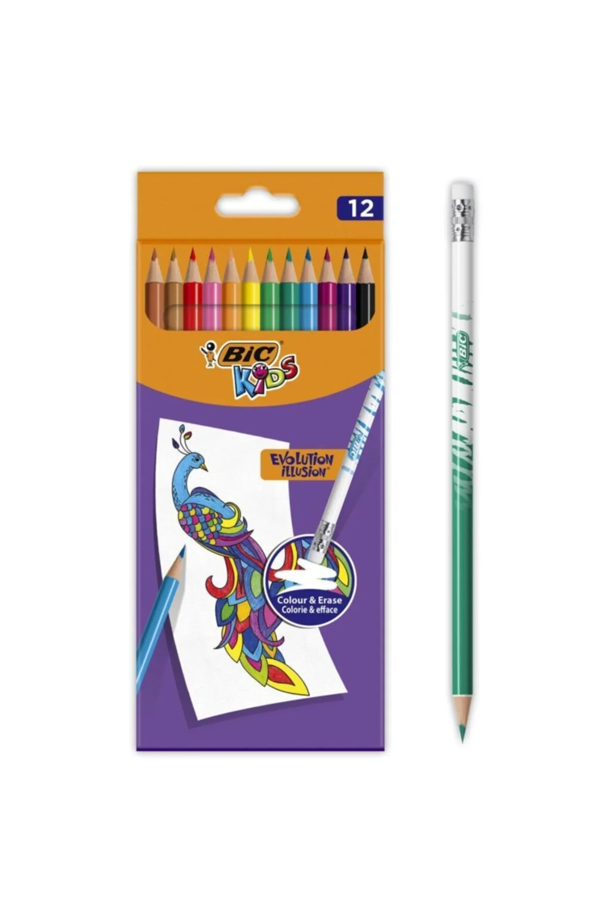 Bic Evolution Illusion Erasable Color Pen 12 Colors 3086123570894