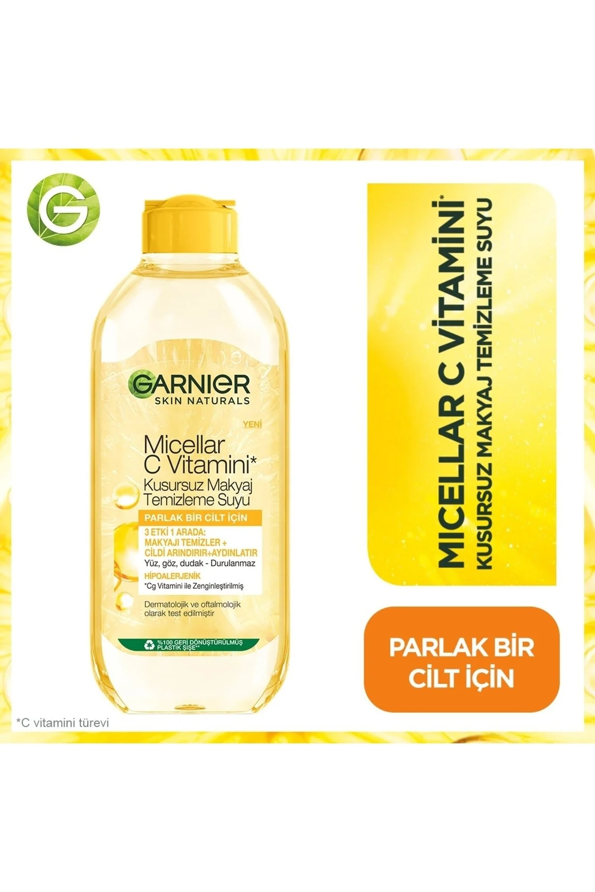 پاک کننده آرایش چشم ویتامین C میکرولار کامل آب 400 میل Garnier