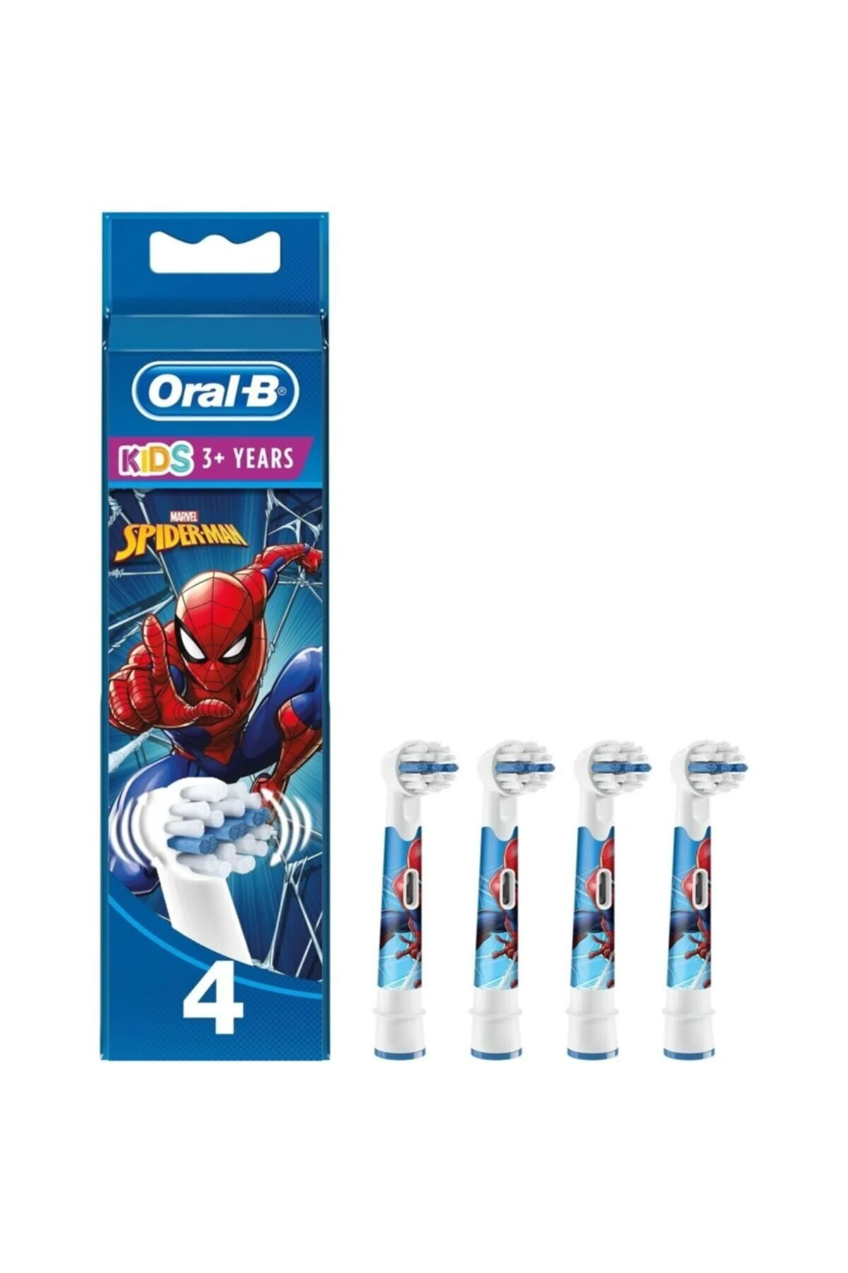 مسواک دستی تعویض برقی 4 تکه سر SPIDERMAN FOR ORAL B اورجینال Oral-B