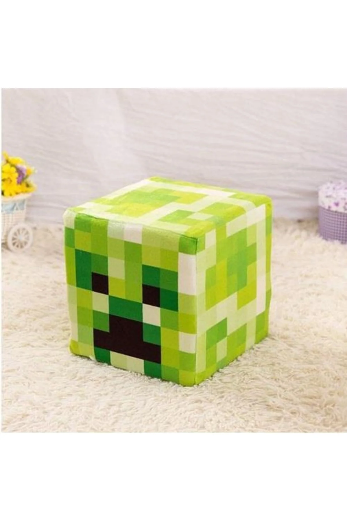 اسباب بازی های پشمی مخمل دار بالش CREEPER CUBE 10CM Schulzz