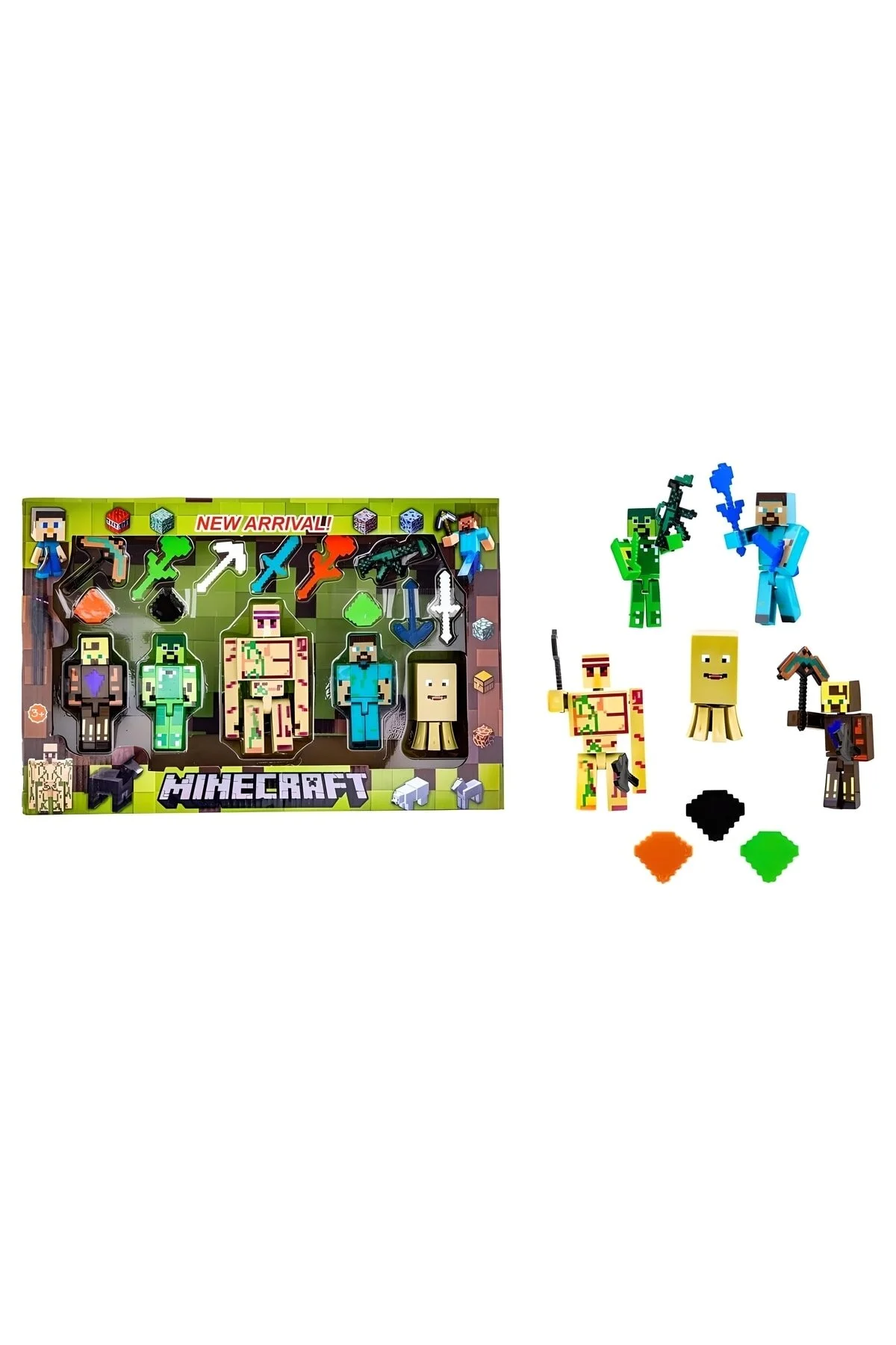 اسباب بازی های فیگور دیگر MINECRAFT 5 شکل 11 لوازم جانبی مجموع 16 PIECE ست HIMMIY