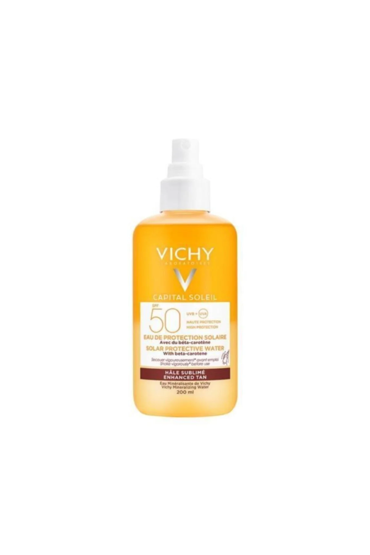 کرم ضد آفتاب بدن CAPITAL SOLEIL SPF50 آب محافظ خورشیدی افزایش یافته برنزه 200 میل ویشی Vichy