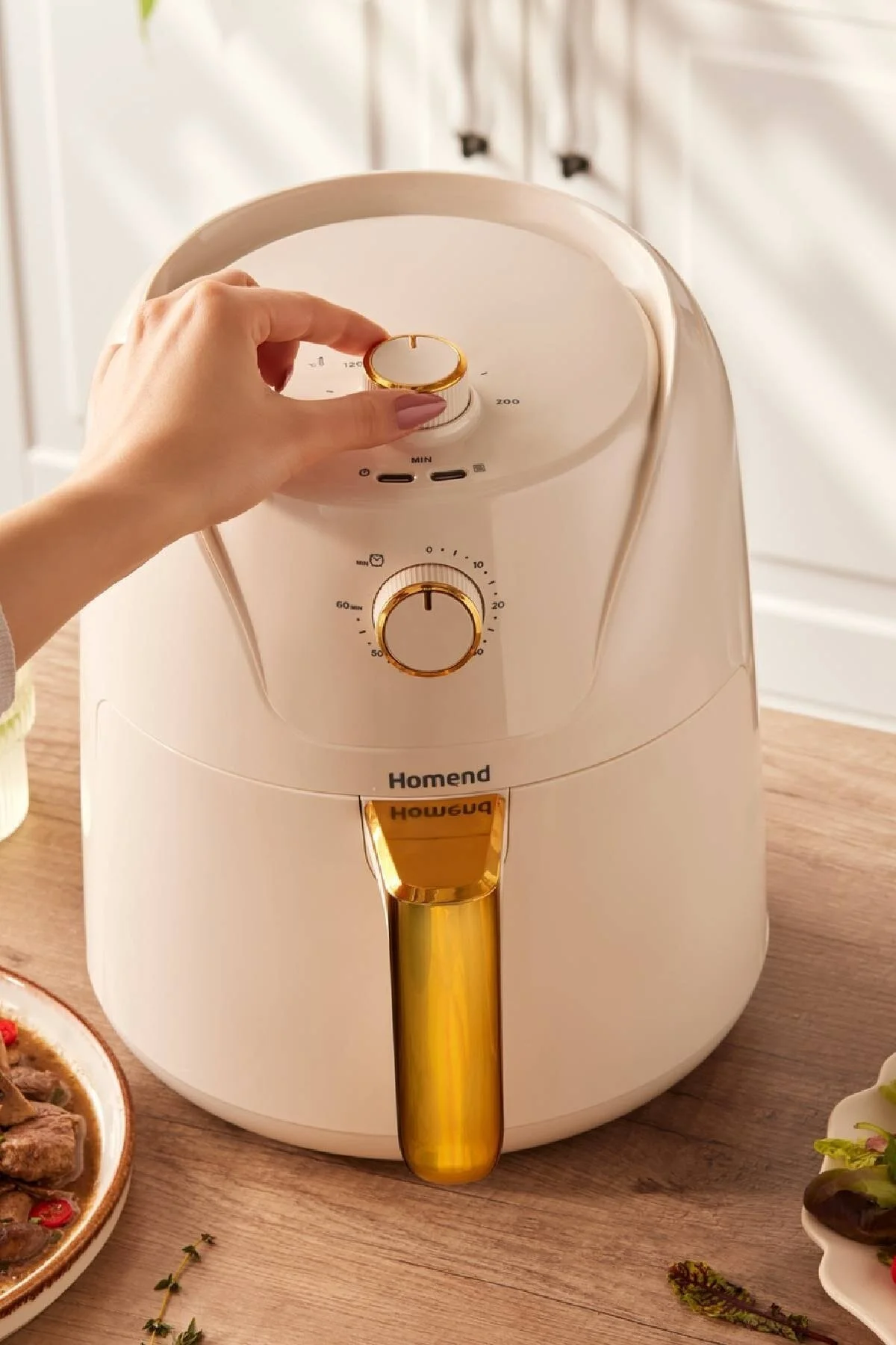 سرخ کن نود Airfryday 2504H 8 برنامه ریزی شده مختلف لاغر 43 لیتر Airfryer HOMEND