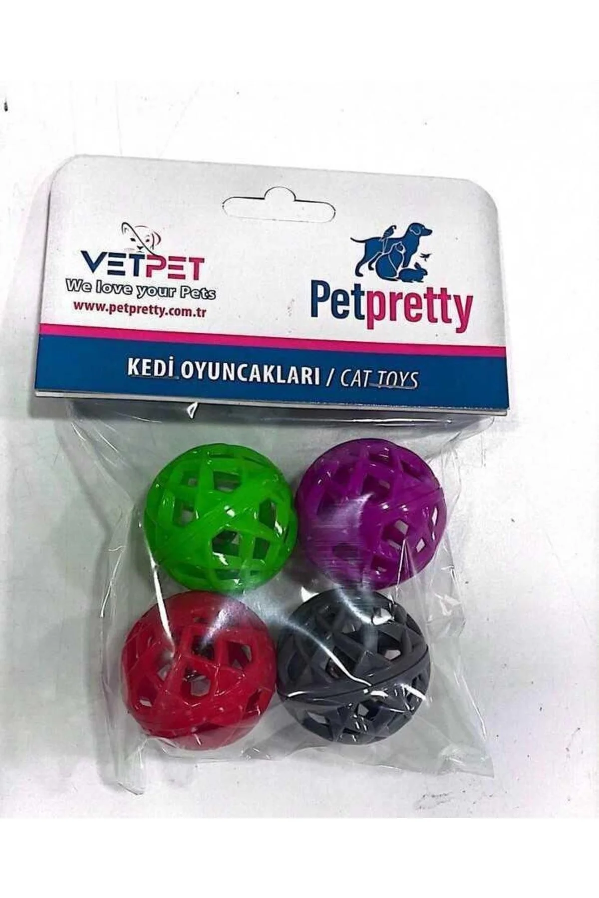 اسباب بازی گربه مجموعه توپ CAT TOYS 4 تایی Pet Pretty