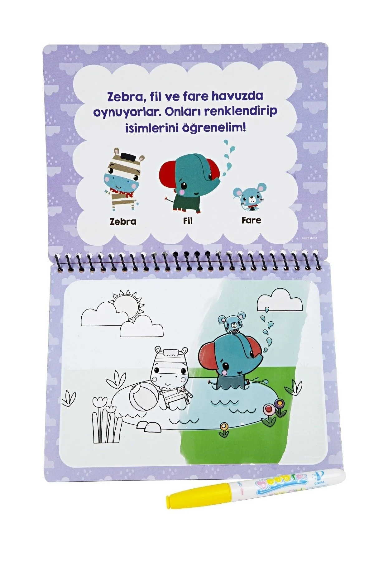 کتاب های فعالیت و آموزشی 2 قطعه مجموعه آب نقاشی قلم جادویی رنگ آمیزی حیوانات فیشر اعداد Fisher Price