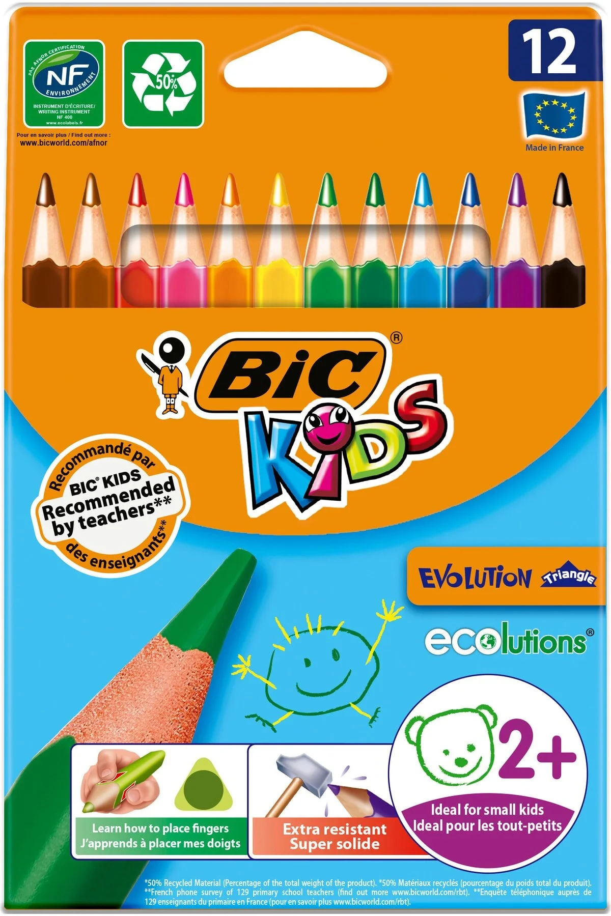 مداد مکانیکی ورساتیل قرمز 12 رنگ مثلث جامبو خشک بیک Bic