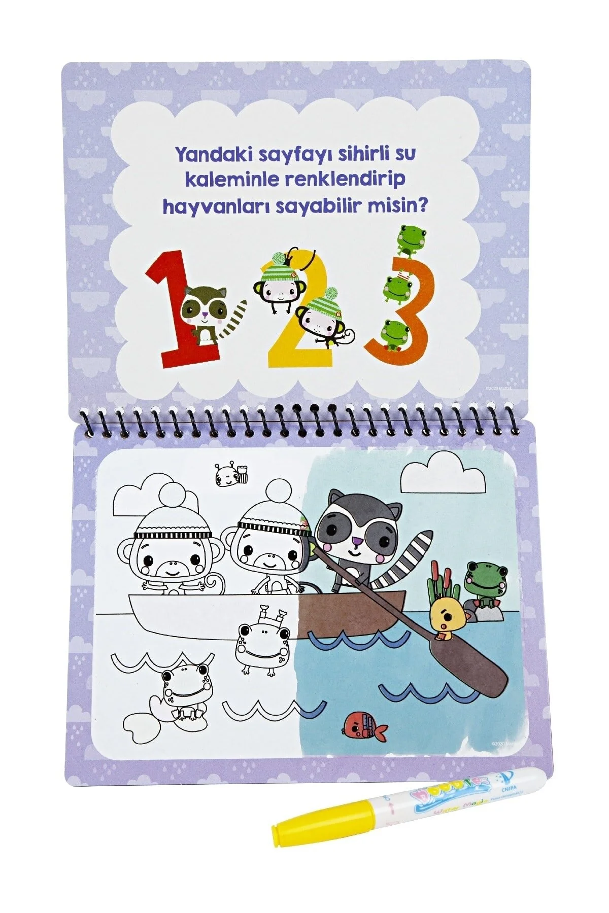 کتاب های فعالیت و آموزشی 2 قطعه مجموعه آب نقاشی قلم جادویی رنگ آمیزی حیوانات فیشر اعداد Fisher Price