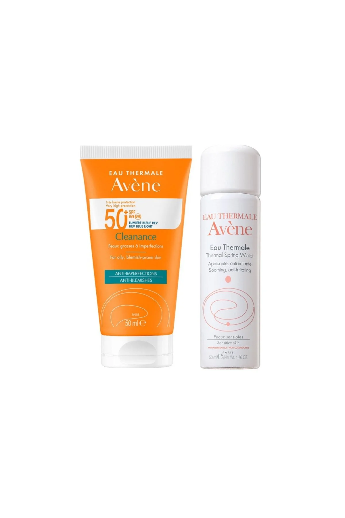 Avene ضدآفتاب SPF 50+ با رنگ برای پوست چرب 50 میلی لیتر آب معدنی 50 میلی لیتر