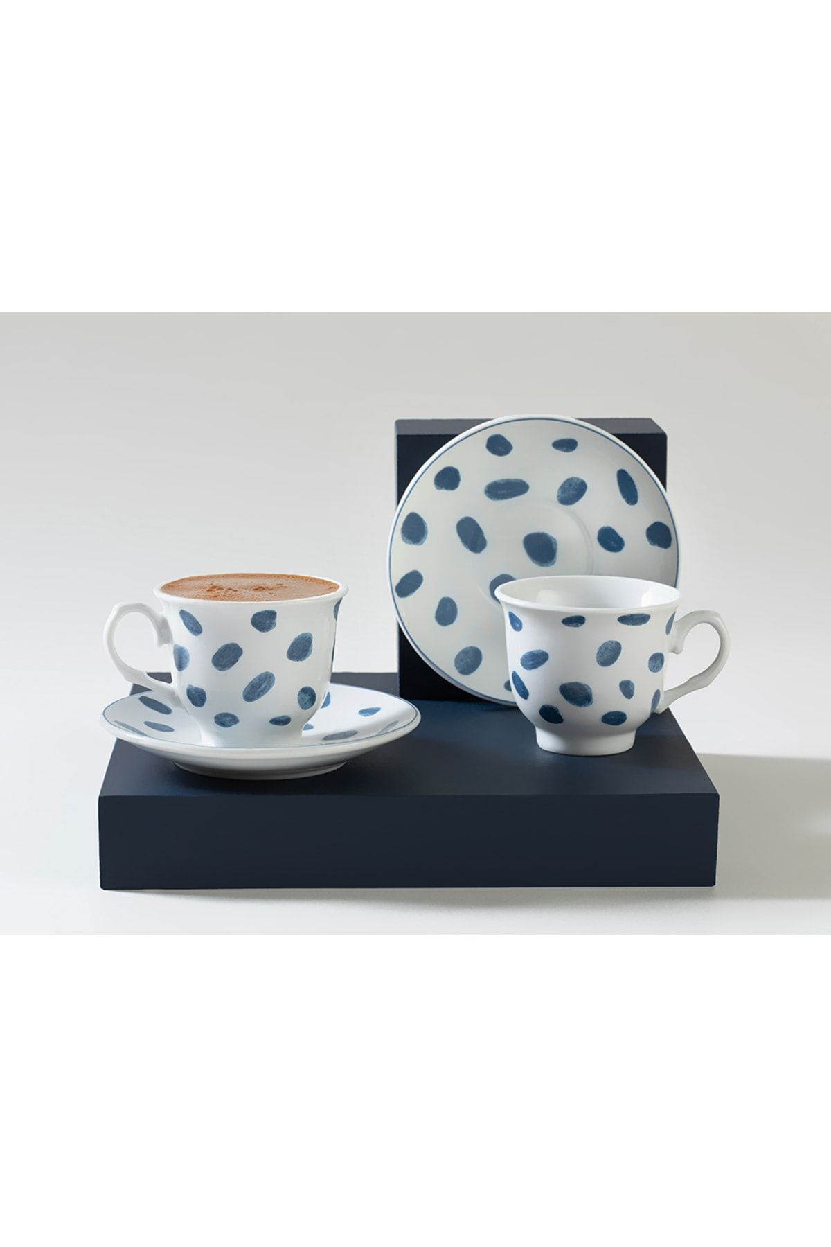 فنجان قهوه پرسلن 2 قطعه ای پیچک 80 میلی لیتر آبی دریایی English Home