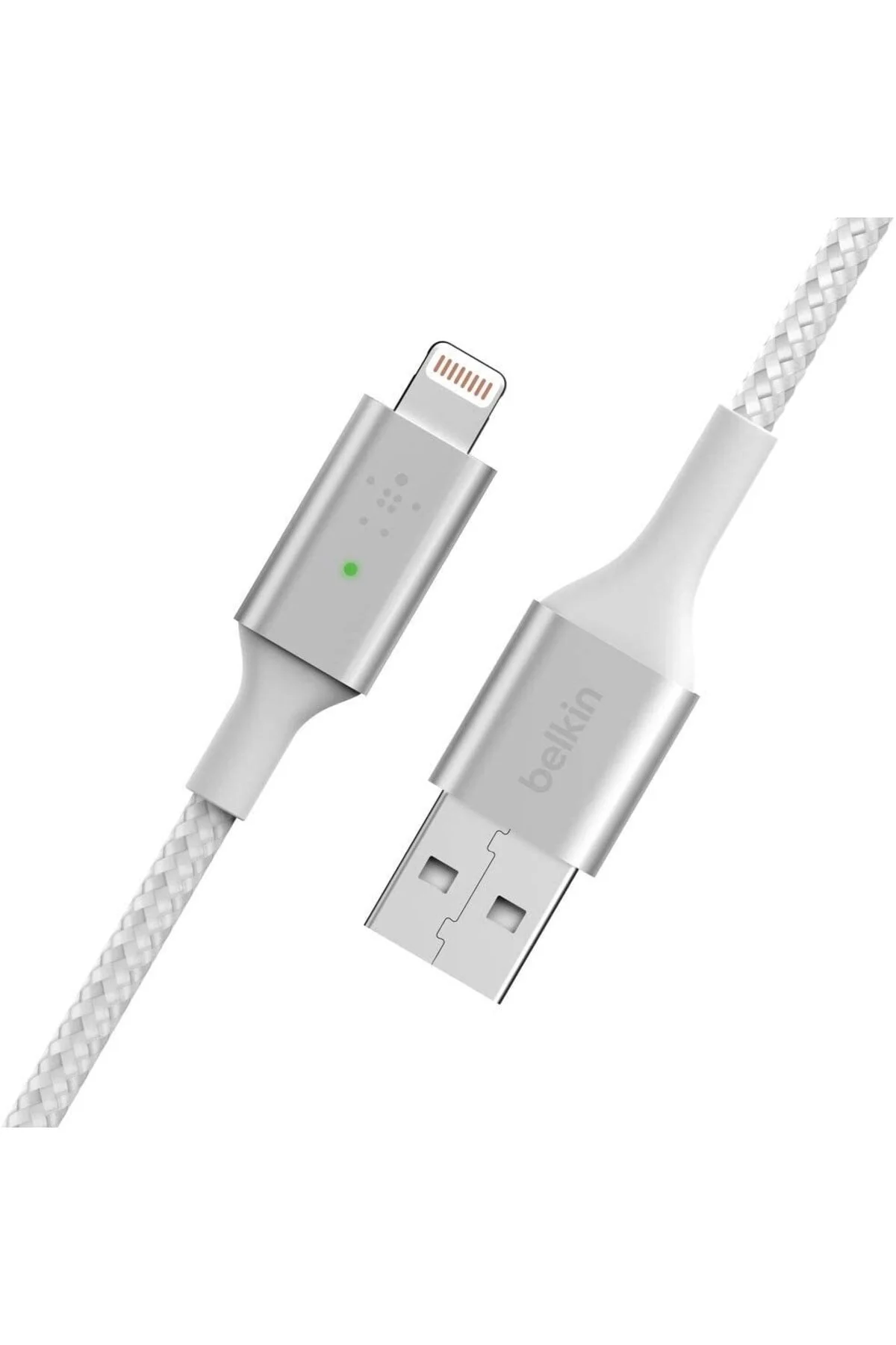 شارژر کابل رعد و برق بافته هوشمند LED 1.2 متر Belkin