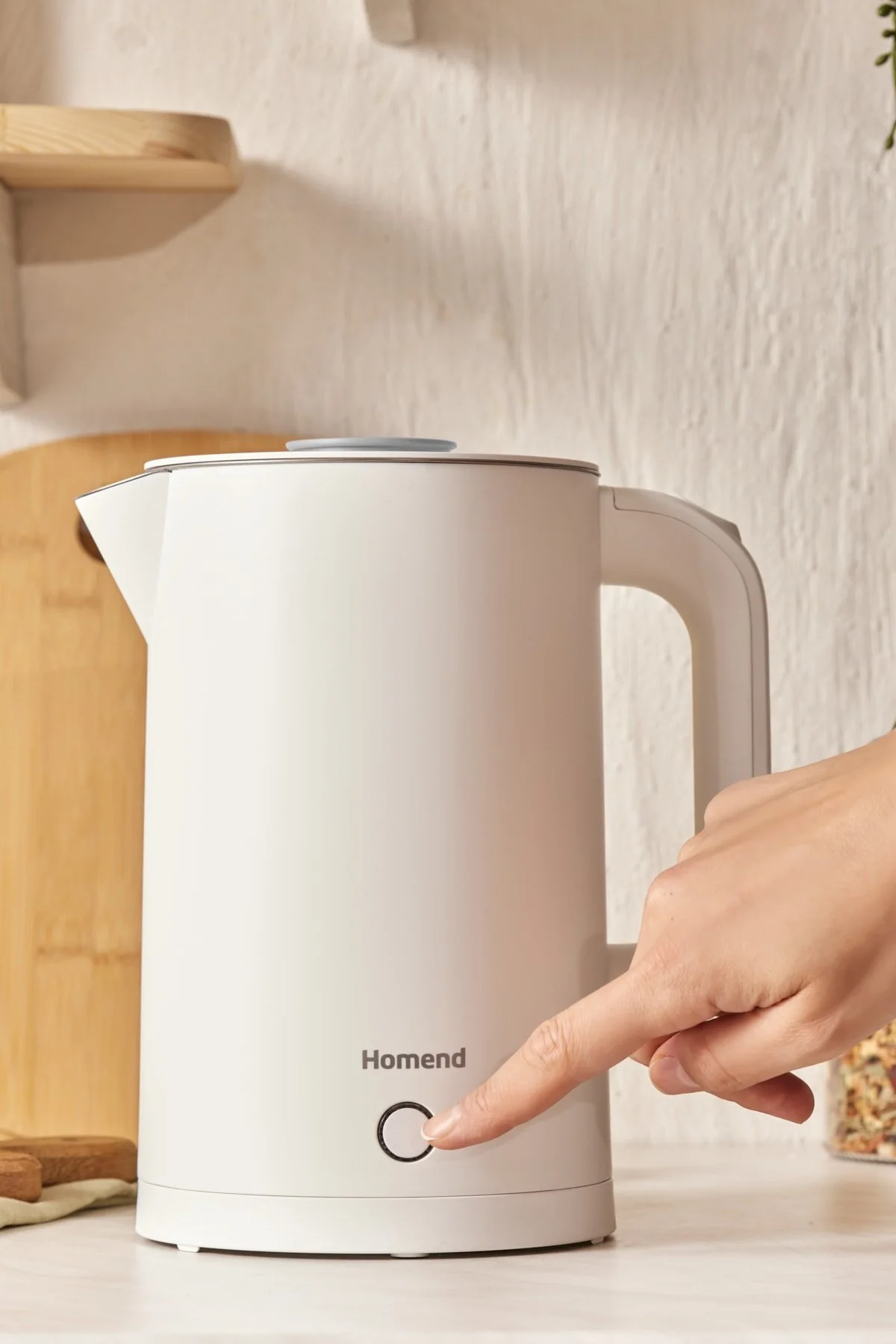 کتری برقی و گرم کن آب نقره‌ای Heatrow Cool Touch 1618H Double Wall Silent Xl بخاری نقره ای  HOMEND