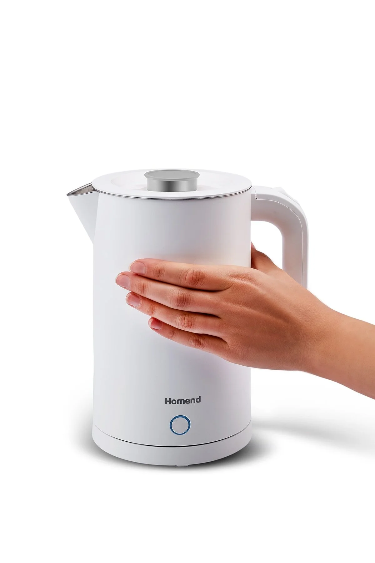 کتری برقی و گرم کن آب نقره‌ای Heatrow Cool Touch 1618H Double Wall Silent Xl بخاری نقره ای  HOMEND