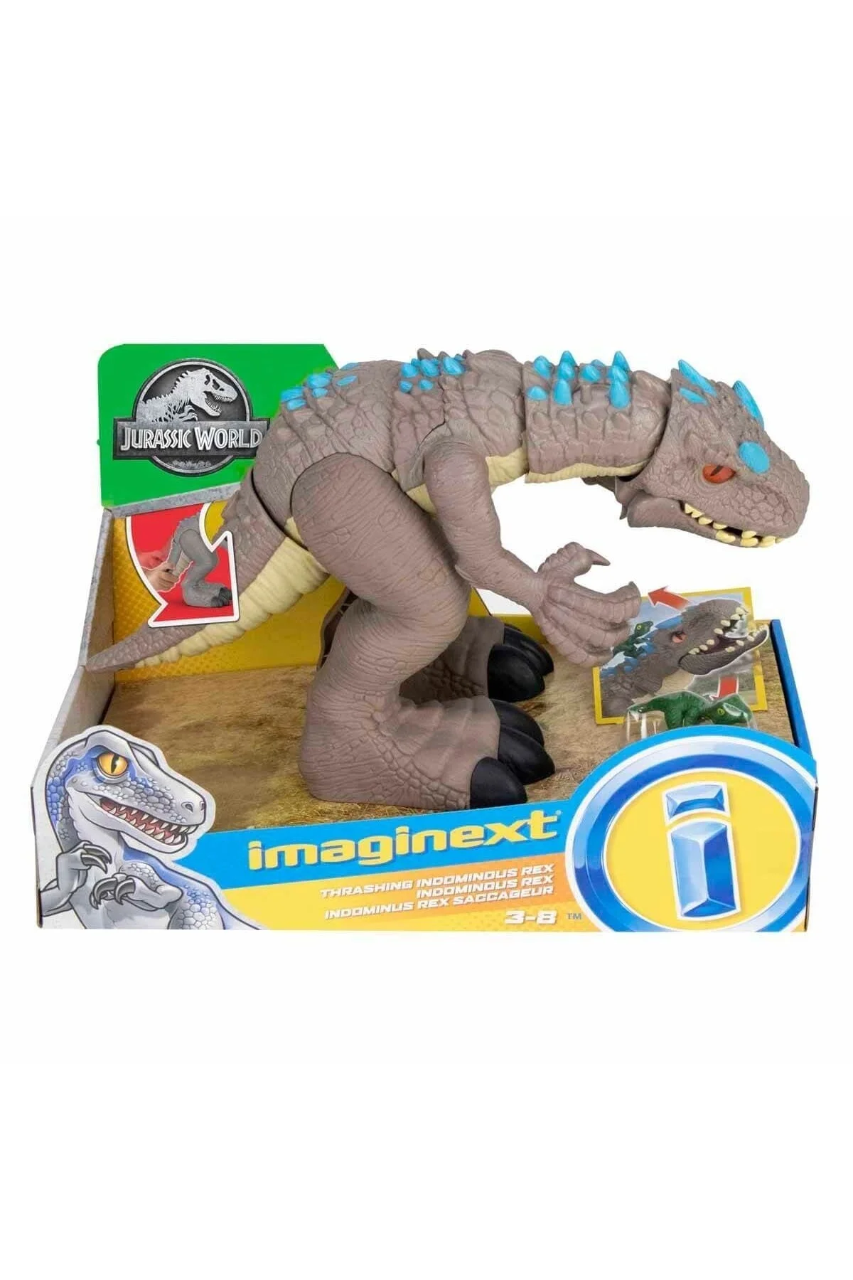 اسباب بازی های فیگور حیوانی JURASSIC WORLD DANGEROUS INDOMINUS REX GMR16 ایمجینکس Imaginext