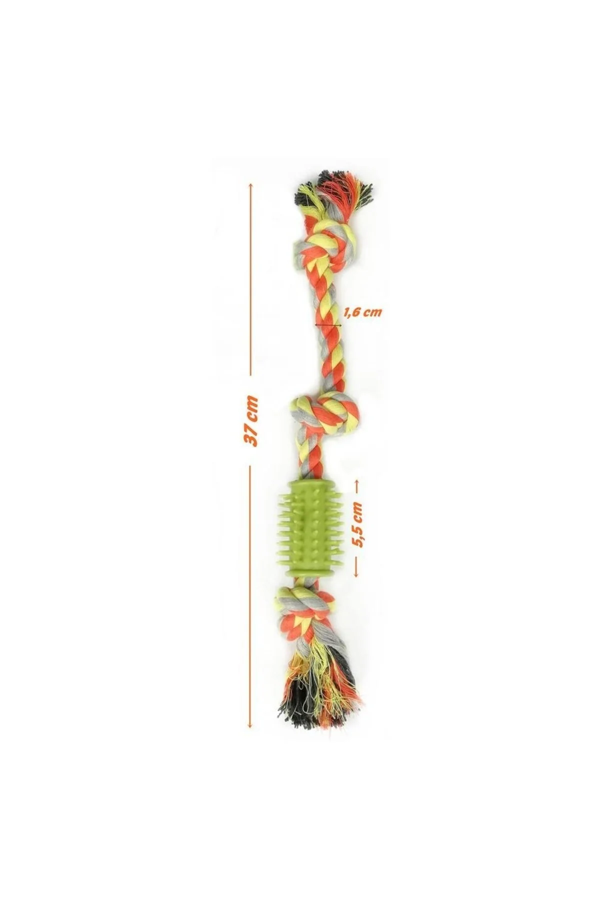 اسباب بازی سگ نارنجی خراش دار گره 37 سانتی متری P564 Nunbell