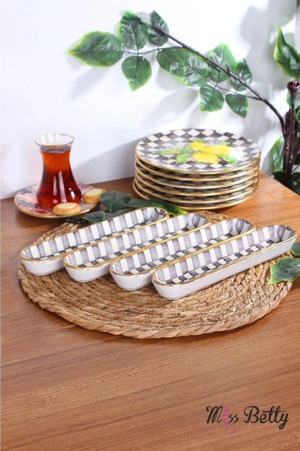 ظرف صبحانه 4 OLIVE GROVE PORCELAIN اورجینال Miss Betty