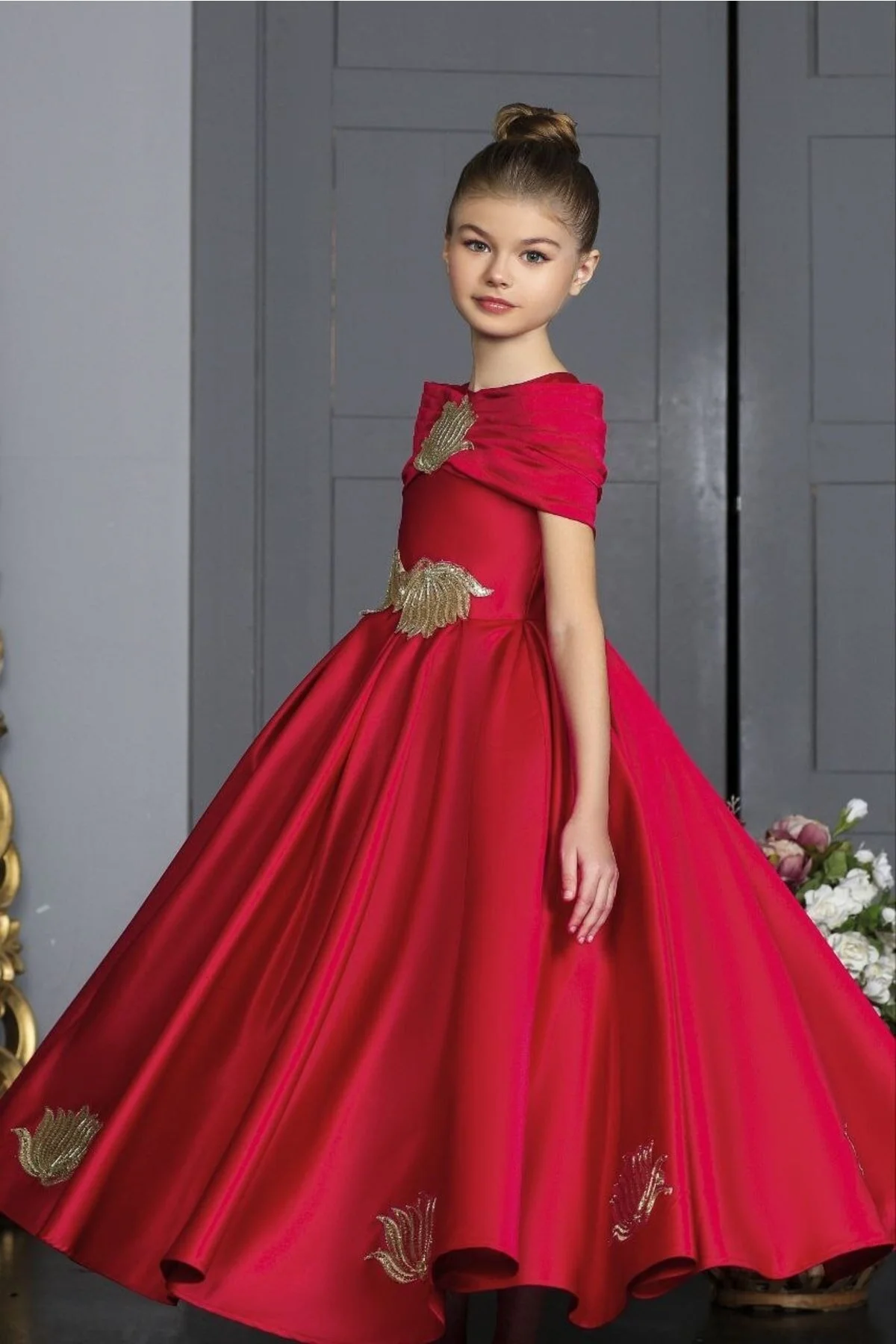 Kids لباس شب ساتن دوزی کالکشن فیضا