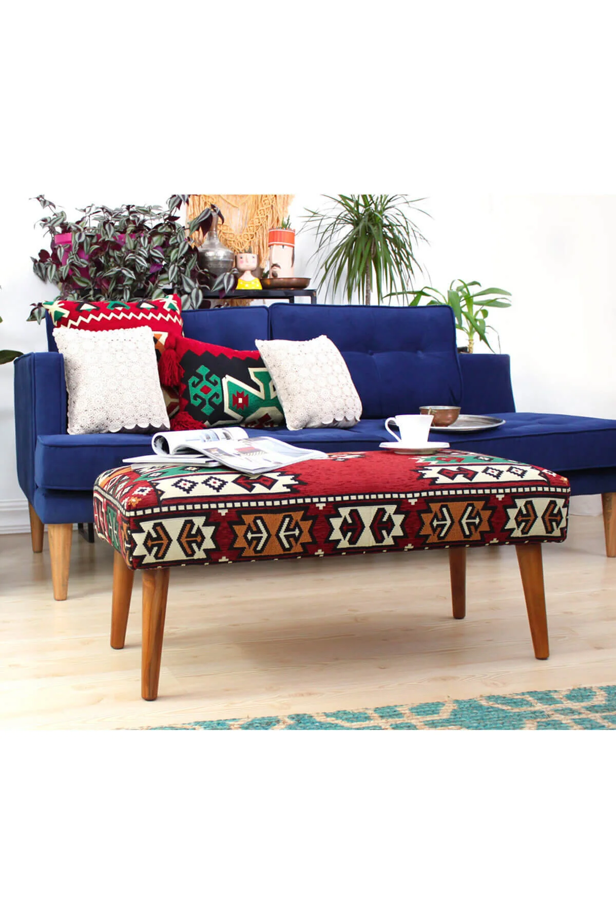 پاف و نیمکت ویزیر KILIM BENCH PUFF HITTITE Lorence Home