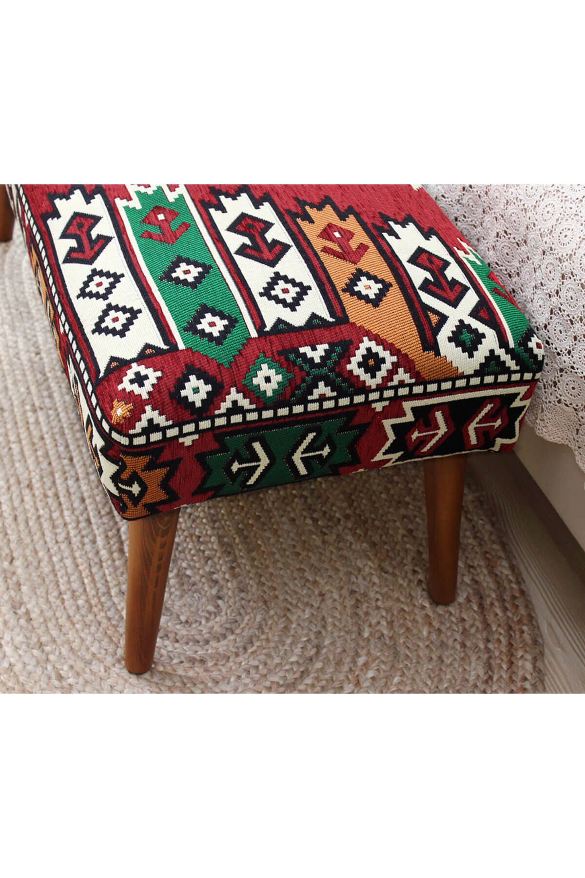 پاف و نیمکت ویزیر KILIM BENCH PUFF HITTITE Lorence Home