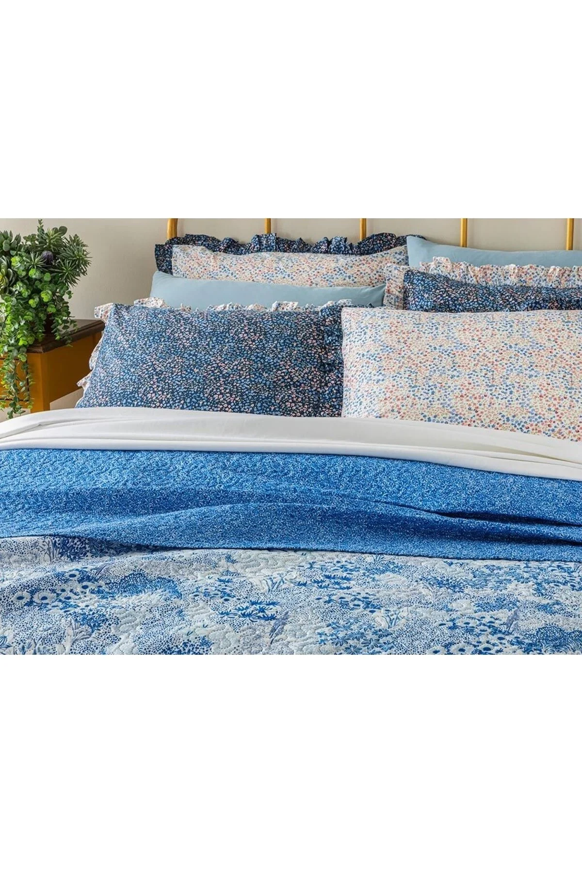 روتختی دو نفره آبی کاور چند منظوره دوبل گاردن صلح آمیز 200x220 سانتی متر English Home