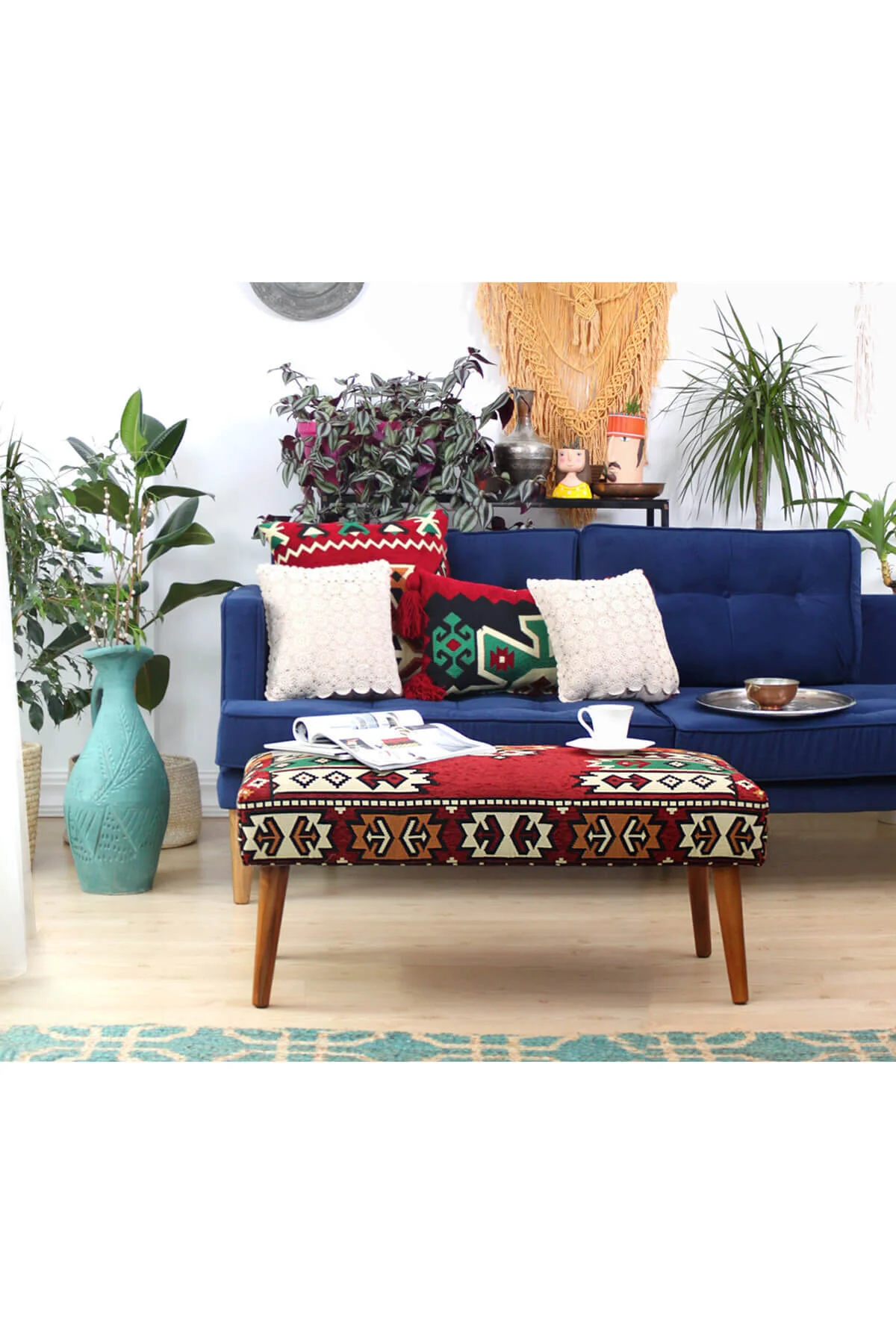 پاف و نیمکت ویزیر KILIM BENCH PUFF HITTITE Lorence Home