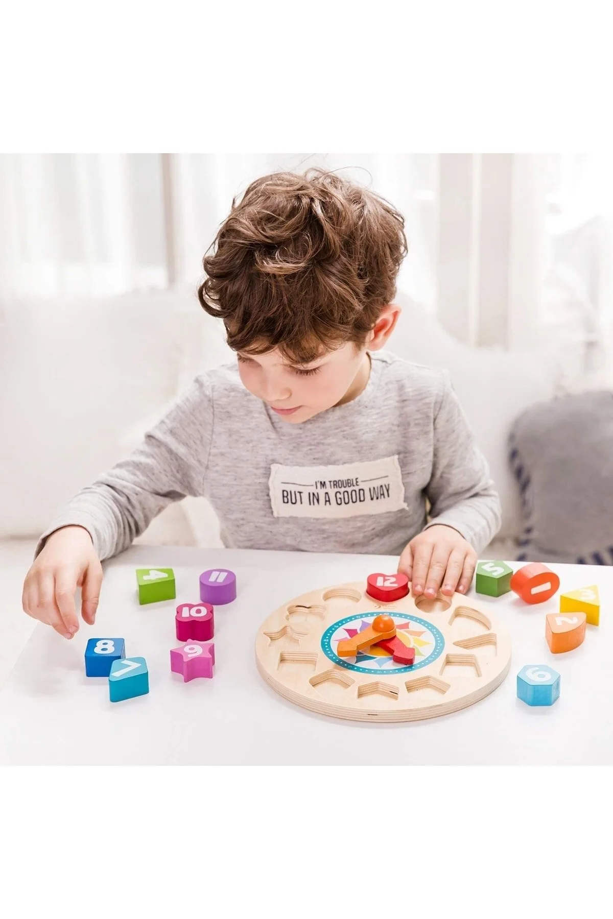اسباب بازی های چوبی چند رنگ آموزش ساعت Calimera Toys Classic World