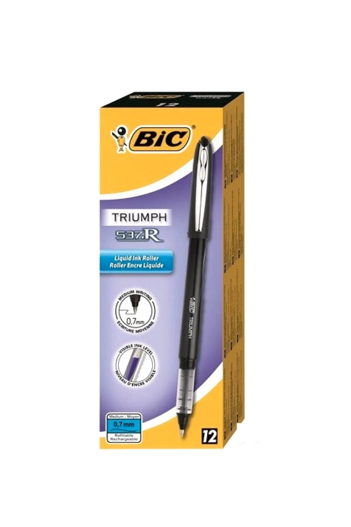 خودکار ژله ای مشکی مردانه و زنانه PRO 0.5 BOX 12 ` بیک Bic