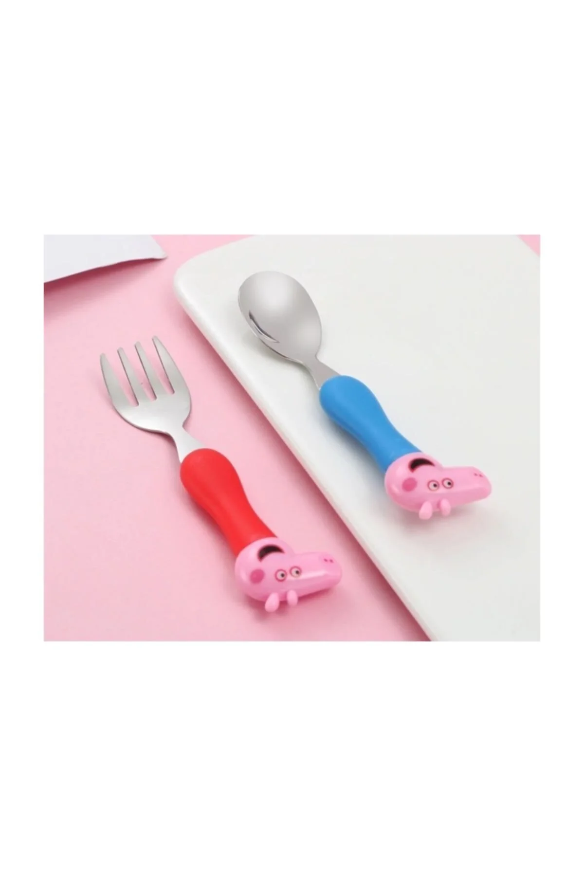 اسباب بازی های فیگور دیگر ست قاشق چنگال خوک PEPPA برای بچه ها از ترکیه Schulzz
