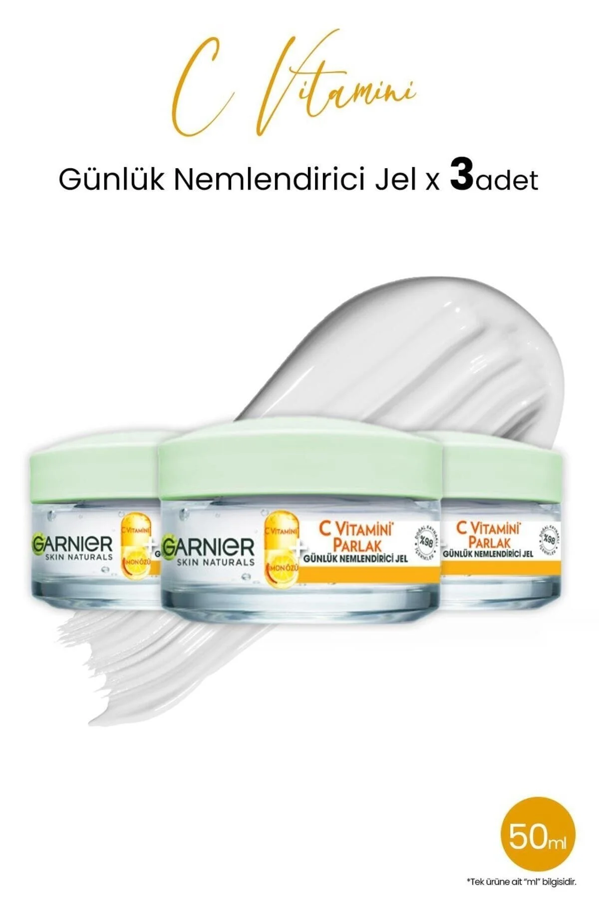 ماسک چشم روزانه ویتامین C 50 ML X 3 قطعه مرطوب کننده Garnier