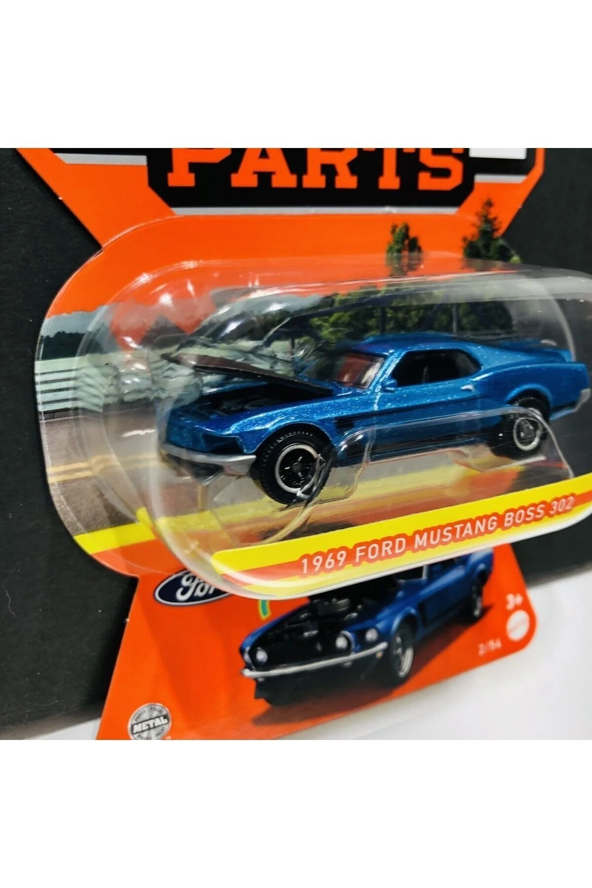 ماشین اسباب بازی 1969 Ford Mustang Boss 302 Moving Parts 70 Years 2 54 قطعات قابل باز شدن فلزی FWD28 Matchbox