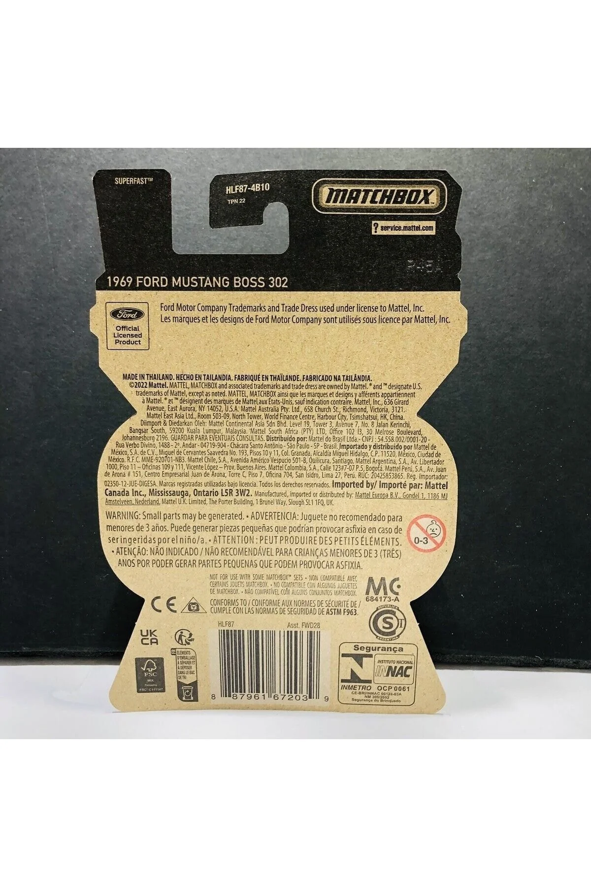 ماشین اسباب بازی 1969 Ford Mustang Boss 302 Moving Parts 70 Years 2 54 قطعات قابل باز شدن فلزی FWD28 Matchbox