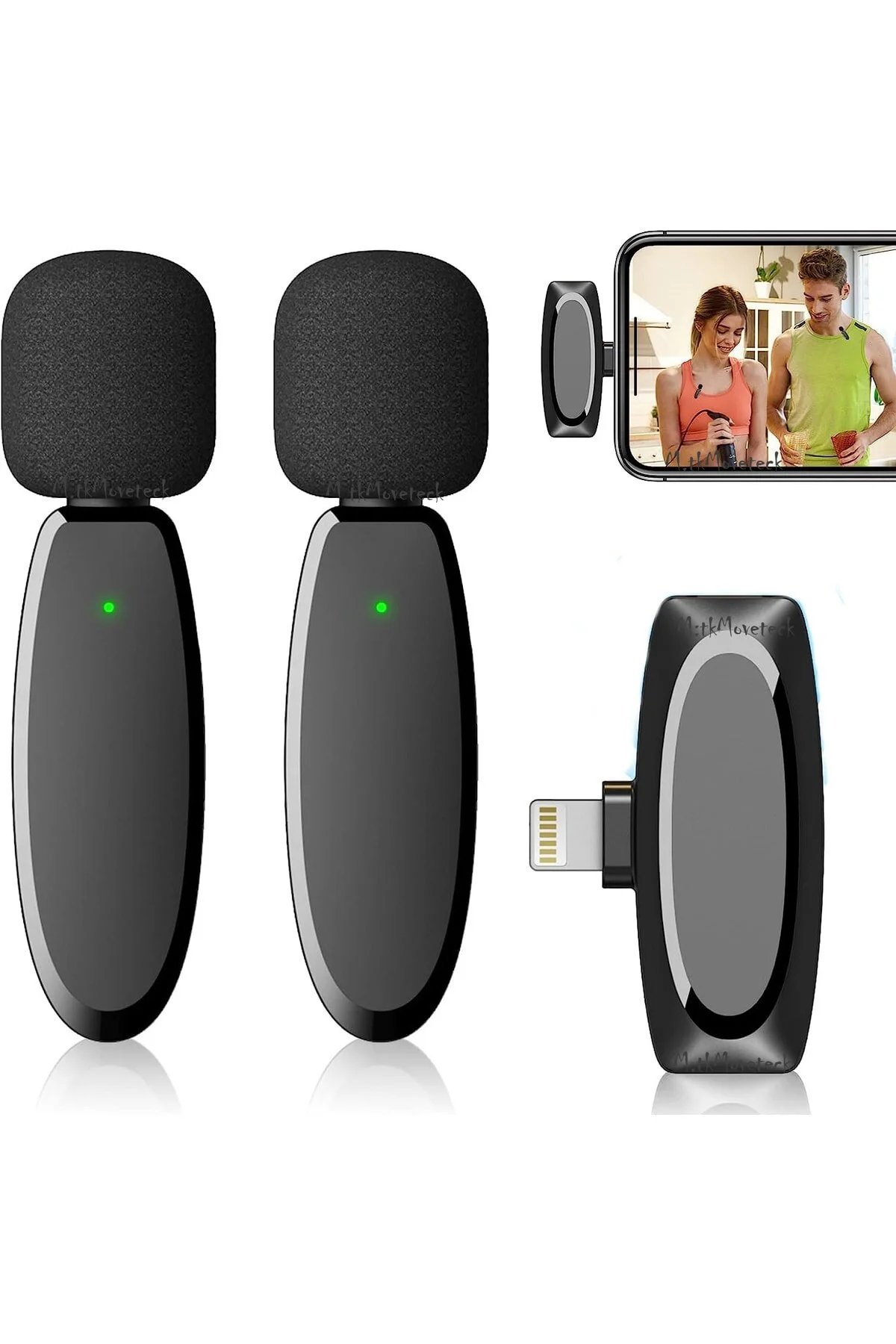 میکروفون و لوازم جانبی L15 لایتنینگ اپل بی سیم دیجیتال LAVALIER ابزار ضبط ویدئو مصاحبه مووتک m.tk moveteck