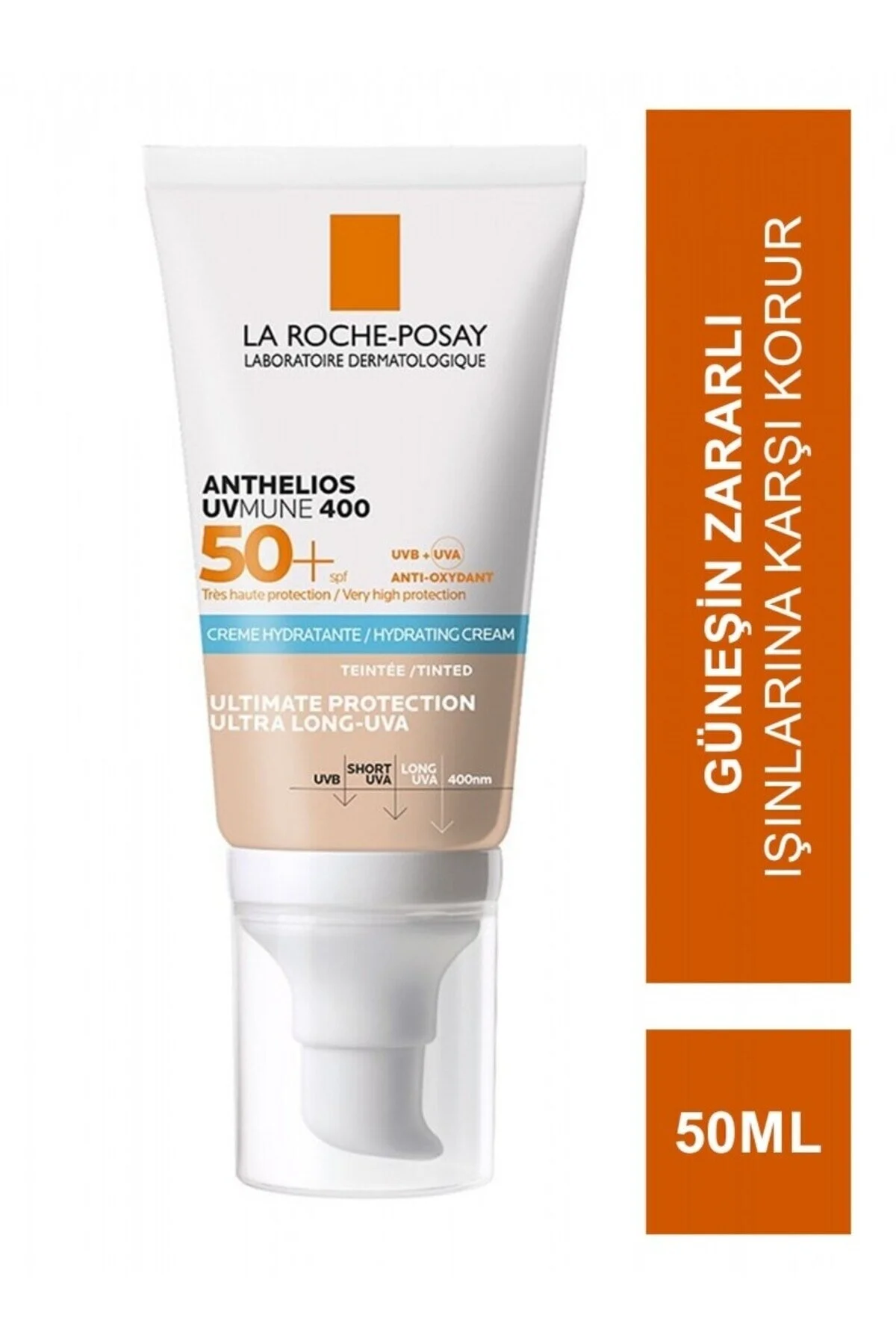La Roche Posay ضدآفتاب چهره با SPF50+ و خاصیت مرطوب کننده و مرطوب کننده Anthelios Uvmune 50 میلی لیتر