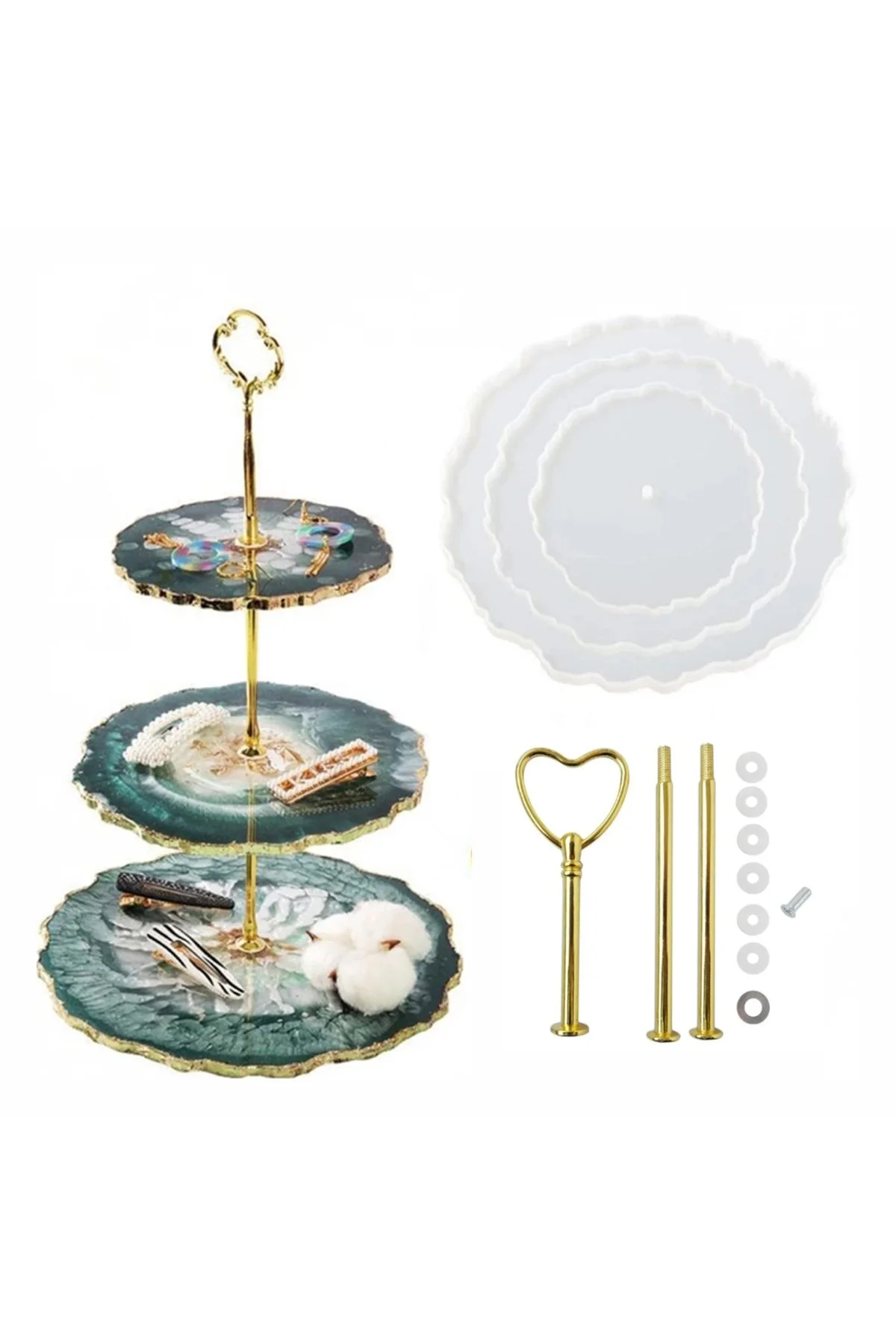 فیگور قالب اپوکسی کیک سیلیکونی استند گرد مواج ارائه از ترکیه Getshop Alışveriş Pazarı