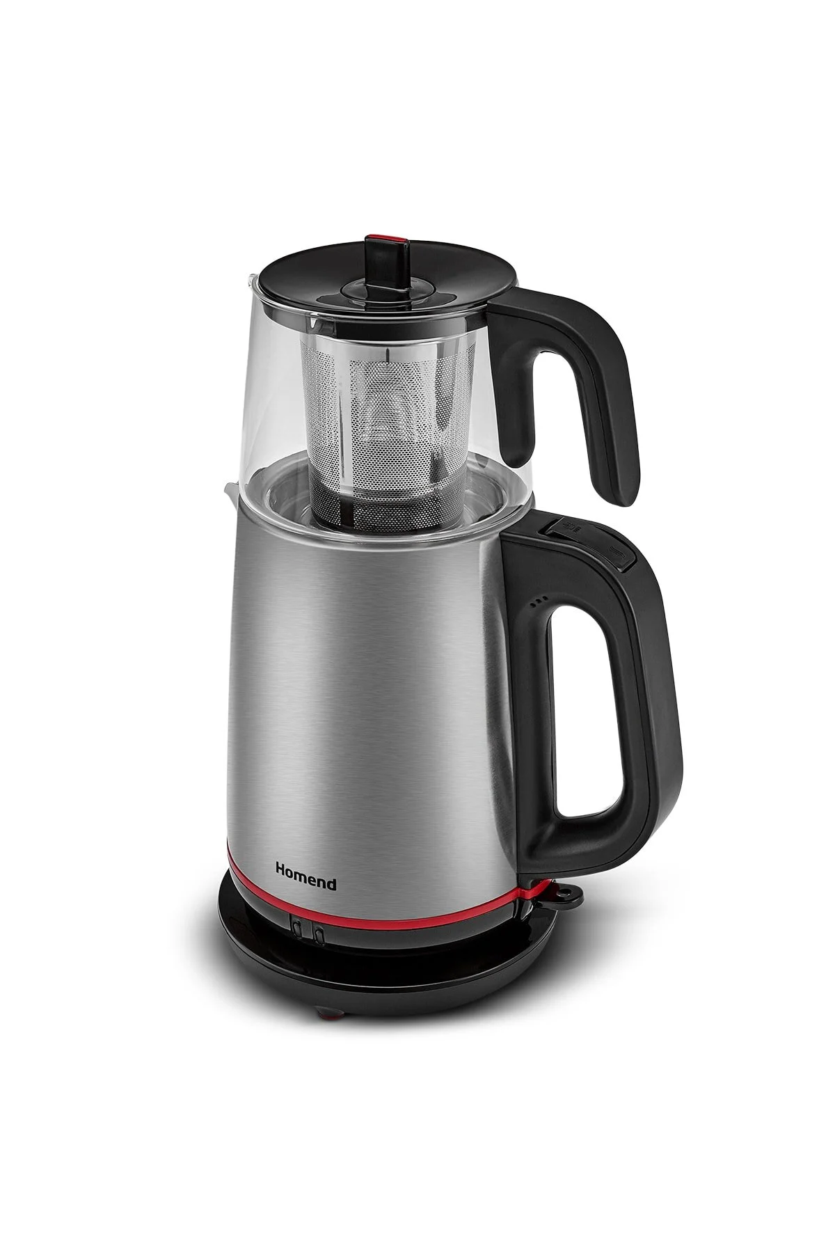 چای ساز سیاه Royaltea 1750H Teapot Glass Inox دستگاه  HOMEND