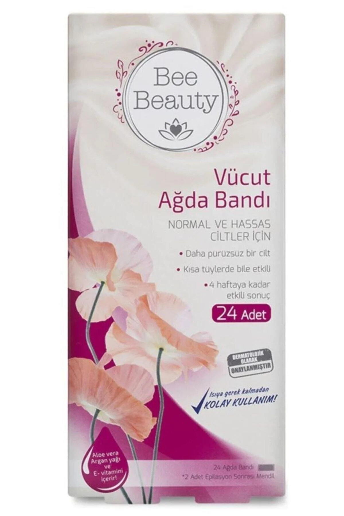نوار موم بدن ۲۴ عددی مناسب برای اپیلاسیون و حذف مو بی بیوتی Bee Beauty