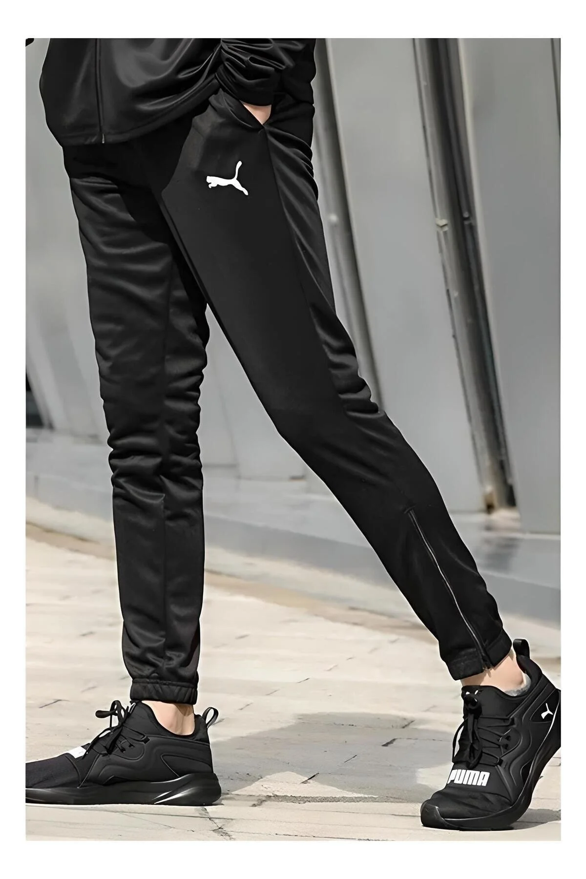 شلوار گرمکن ورزشی مشکی مردانه TEAM RISE ALT 03 اورجینال Puma