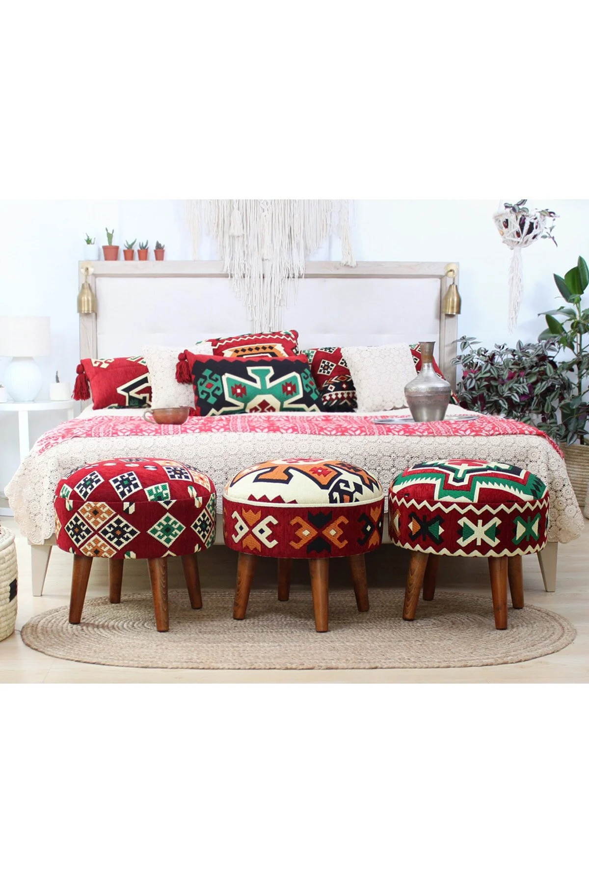 پاف و نیمکت MELIK KILIM PUFF LYDIA اورجینال Lorence Home