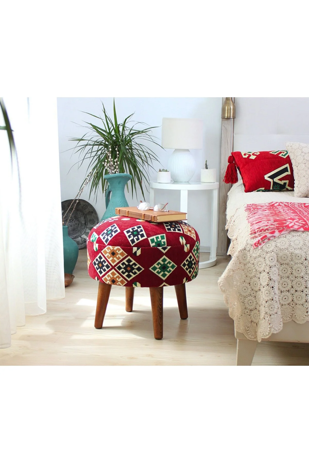 پاف و نیمکت MELIK KILIM PUFF LYDIA اورجینال Lorence Home