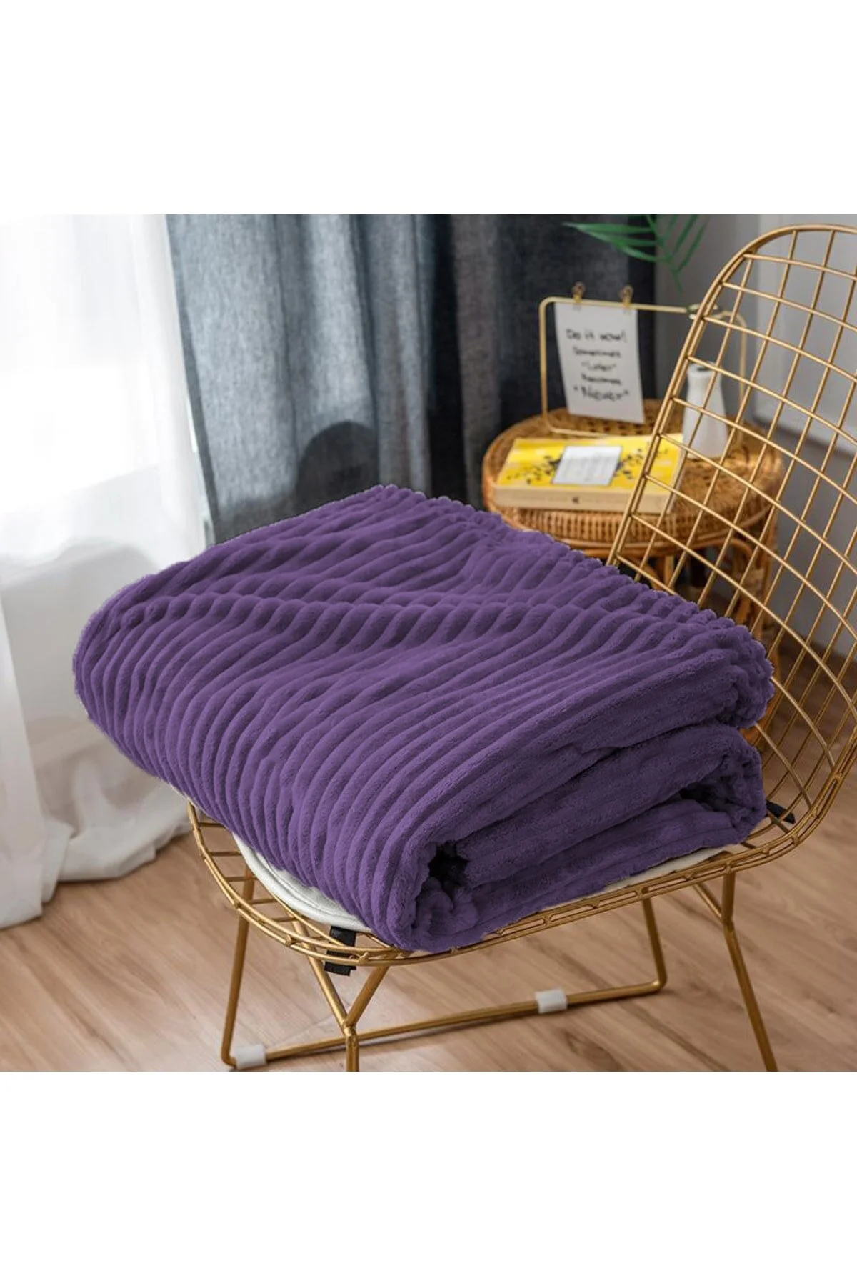 پتوی یک نفره بنفش پتو تلویزیون بافت نرم حصیری تک 120 در 170 سانتی متر آلو Mulberry