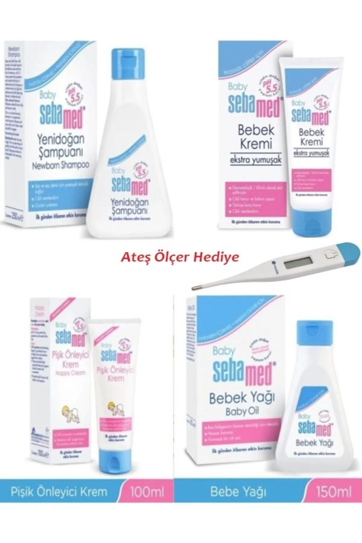 ست مراقبت کودک پسرانه و دخترانه بچگانه مجموعه از 5 نوزاد تازه متولد شده هدیه آتش متر Sebamed