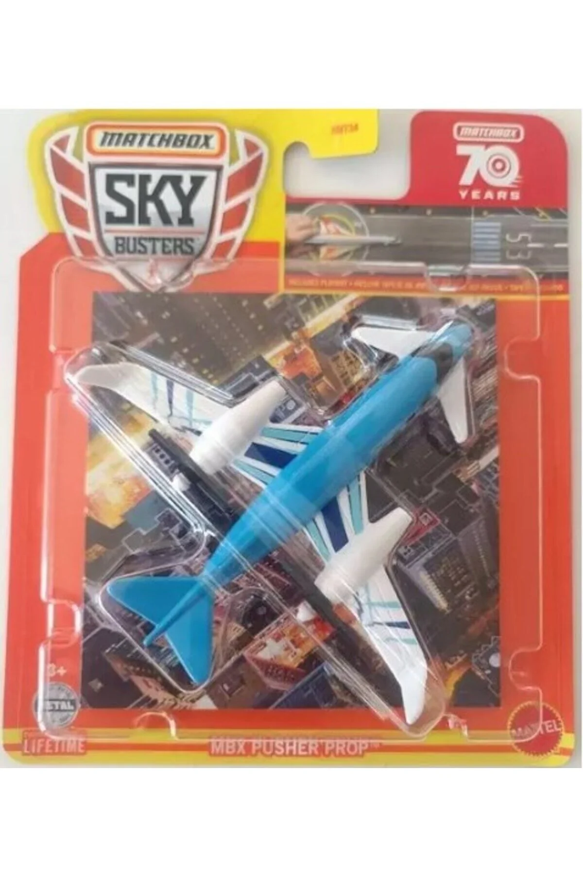 هلیکوپتر و هواپیمای اسباب بازی Mattel Sky Busters MBX Pusher Prop HLJ00 Matchbox