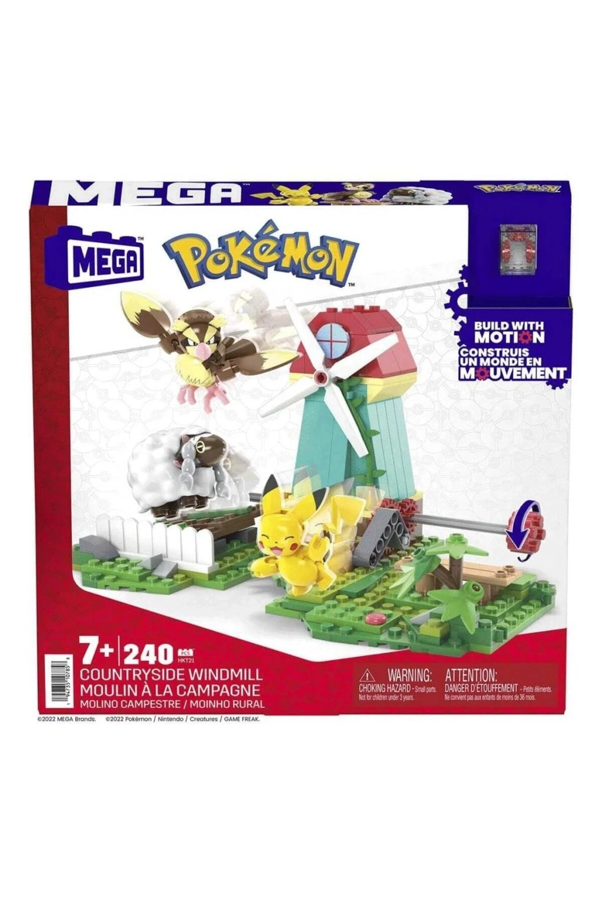 لگو و اسباب بازی های ساخت محور مجموعه MEGA POKEMON WINDMILL TOWN 240 عددی HKT21 از ترکیه Mattel