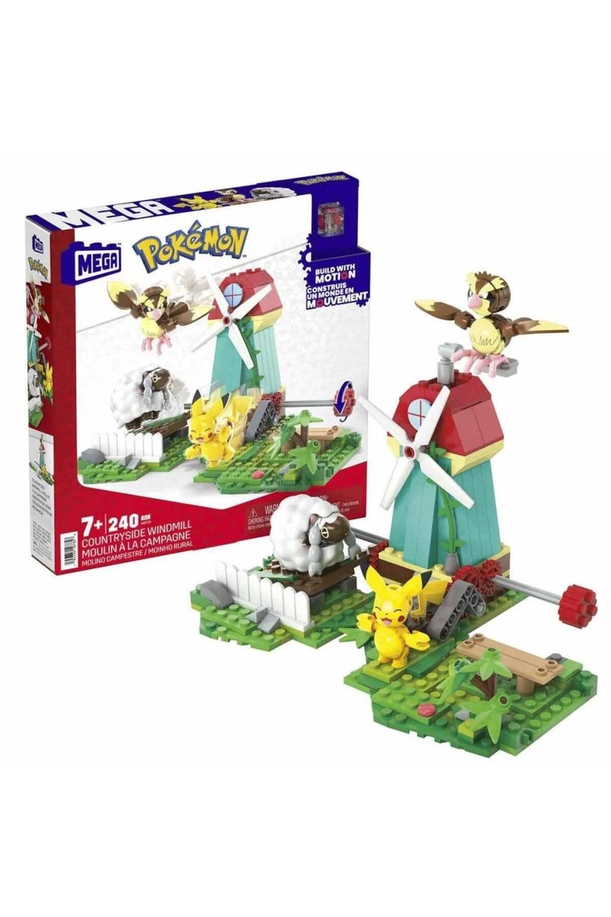 لگو و اسباب بازی های ساخت محور مجموعه MEGA POKEMON WINDMILL TOWN 240 عددی HKT21 از ترکیه Mattel
