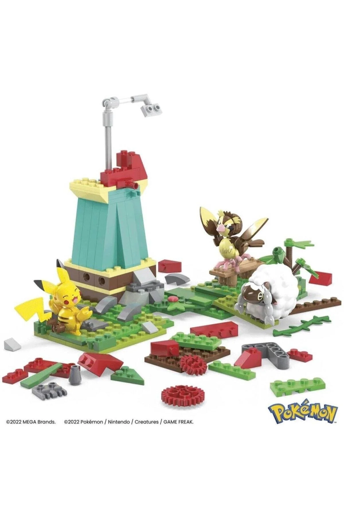 لگو و اسباب بازی های ساخت محور مجموعه MEGA POKEMON WINDMILL TOWN 240 عددی HKT21 از ترکیه Mattel