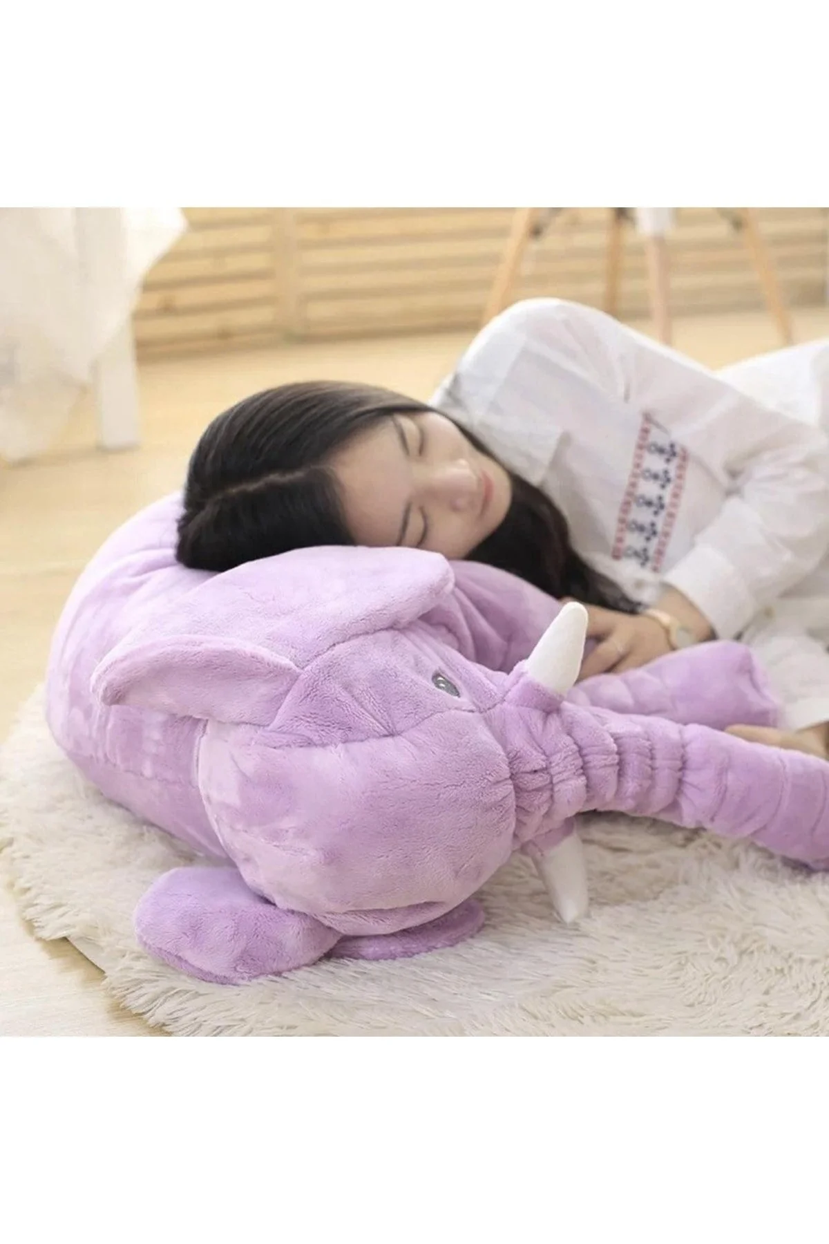 اسباب بازی های پشمی فیل خواب 95 سانتیمتری اسباببازی مخملدار رنگ صورتی دوست من BabyModa